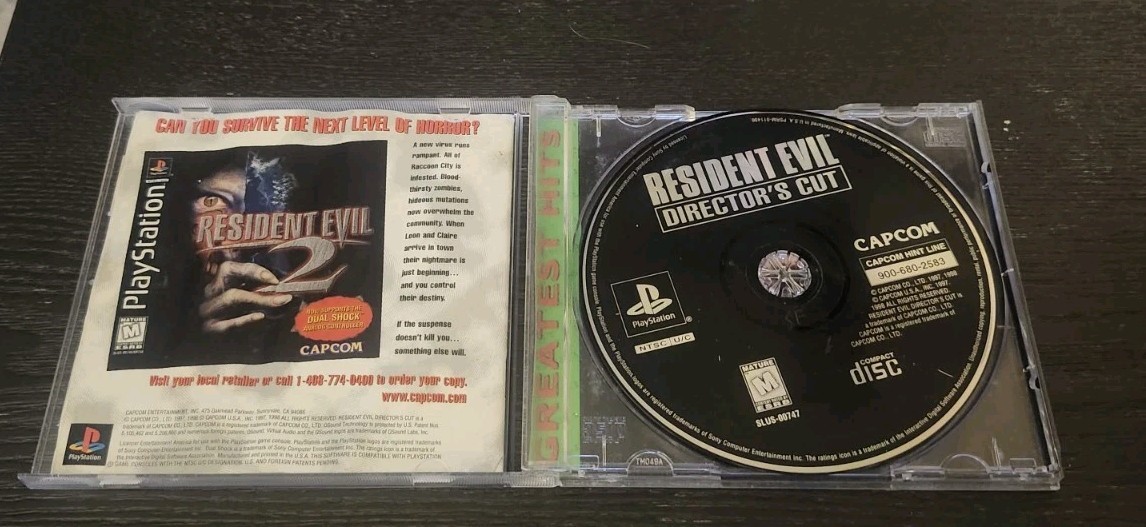 Resident Evil Director’s Cut (Sony PlayStation 1, 1998) COMPLETE & TESTED!⭐️⭐️⭐️