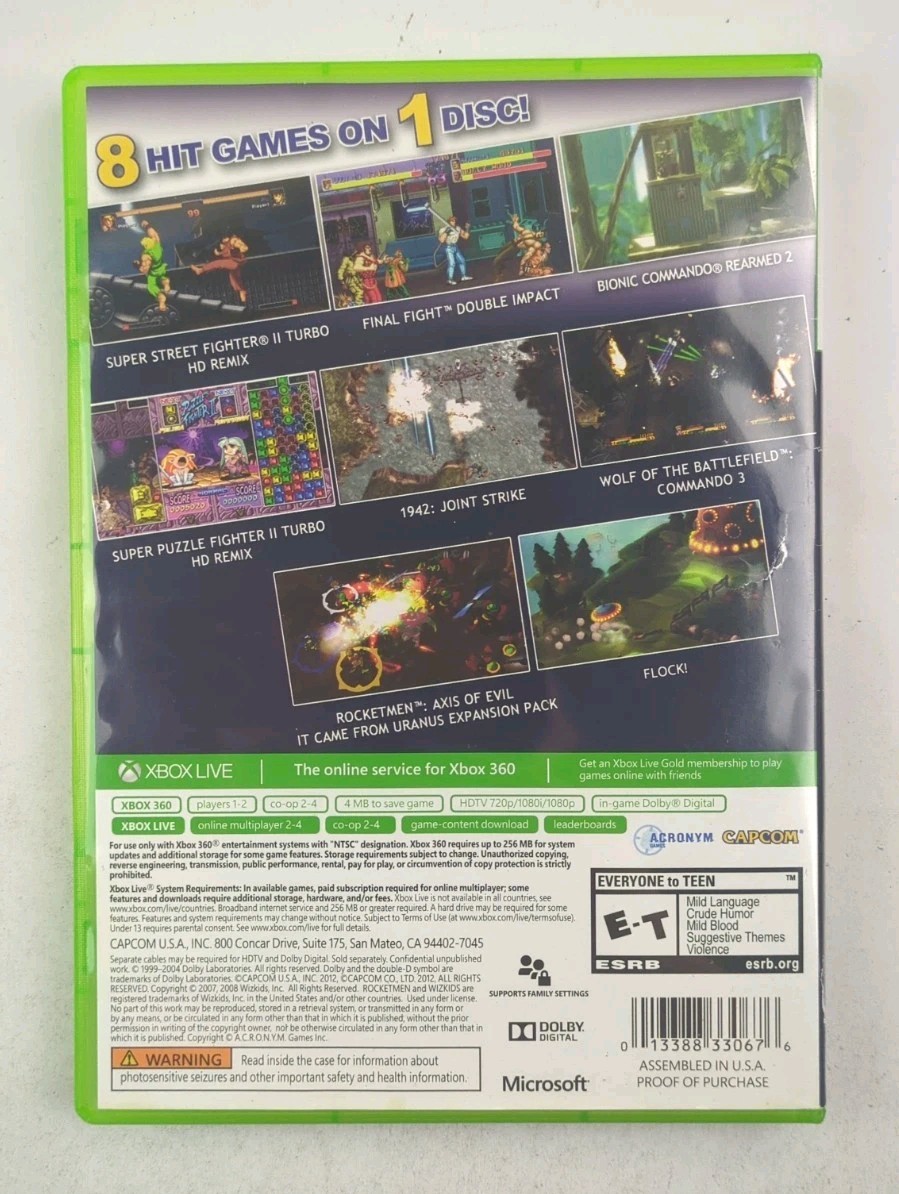 Capcom Digital Collection Xbox 360 Street Fighter Puzzle Fighter Final Fight
