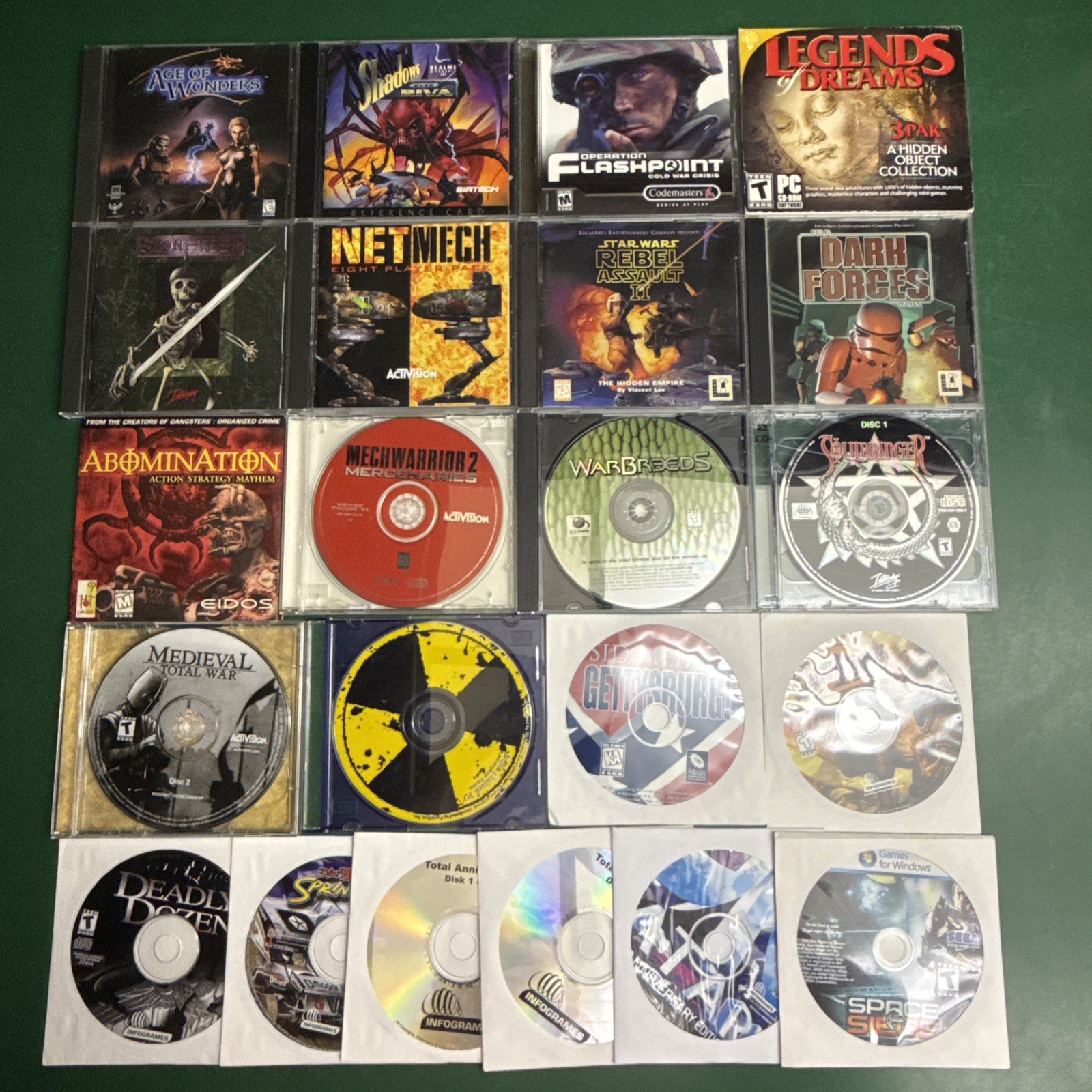 Vintage PC CD-ROM Lot Of 21 – Panzer General, Duke Nukem, Stonekeep, Abomination