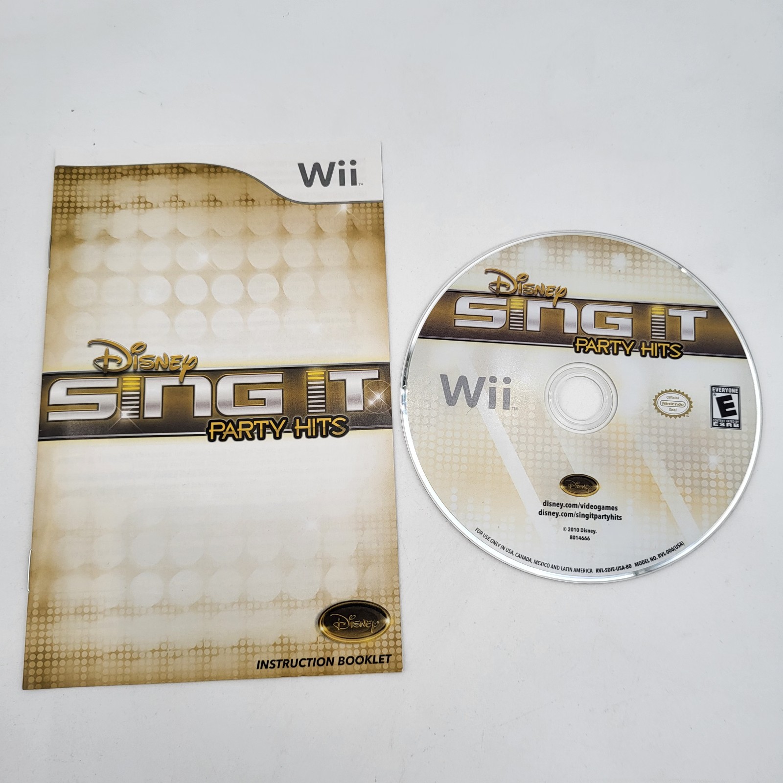 Disney Sing It: Party Hits (Nintendo Wii, 2010) Manual And Disk