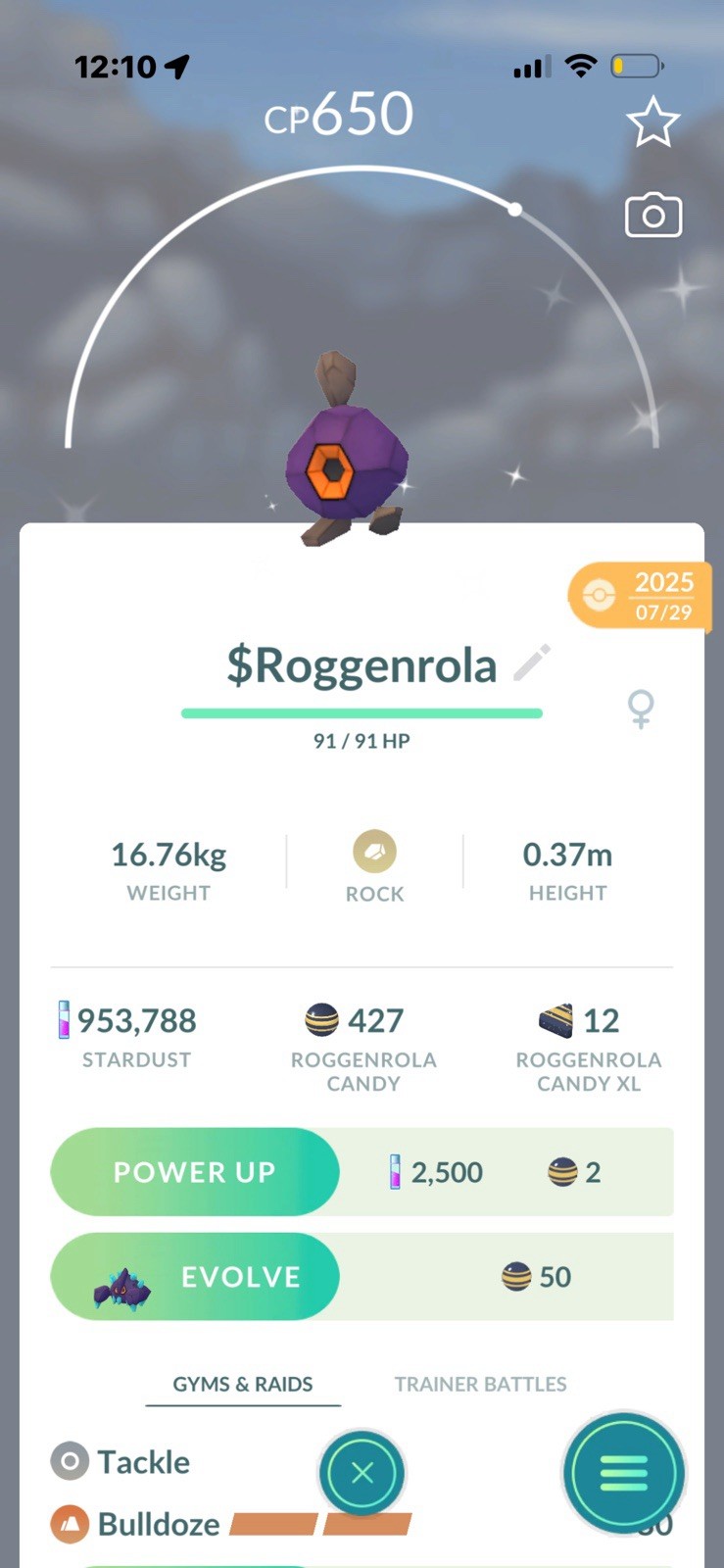 ✨Roggenrola shiny✨ link trade Pokémon GO Android iOS