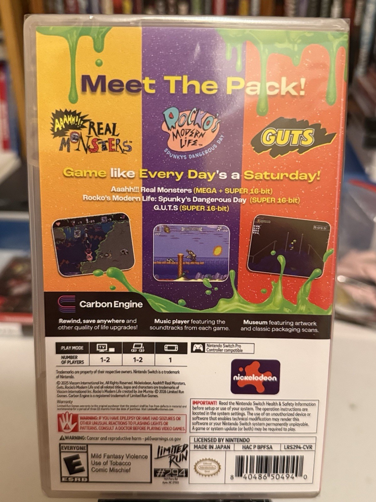 Nickelodeon Splat Pack Nintendo Switch Limited Run Games New Sealed