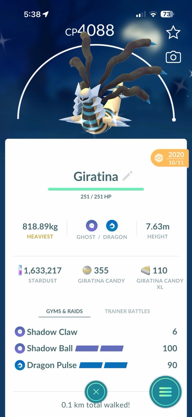 Shiny Giratina Origin 2020 LeveI 50 – 3 moveset Guaranteed lucky – Trade