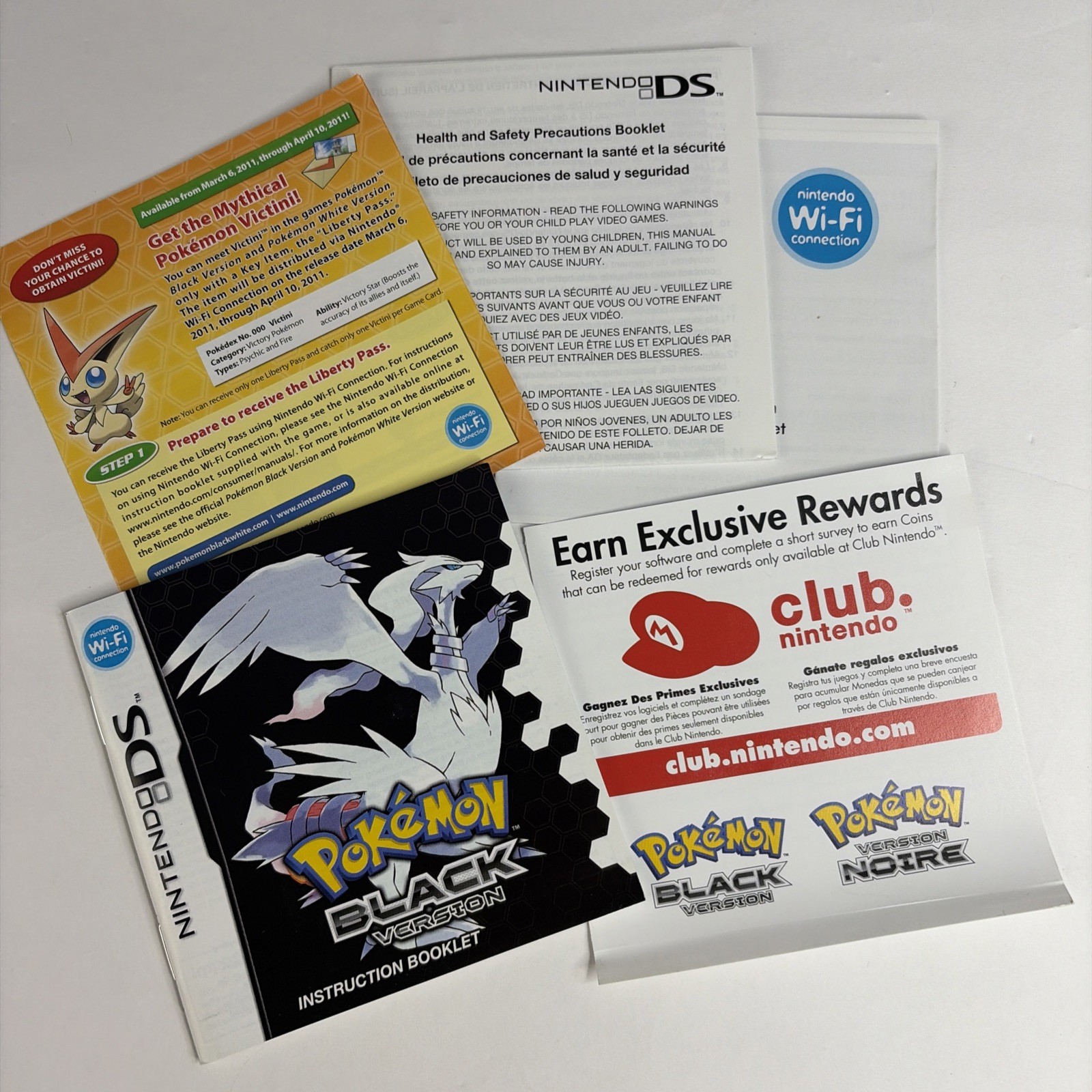Pokemon Black 2 & Black Version Authentic Complete In Box Nintendo DS Bundle Lot