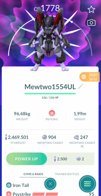 Mewtwo Armored – 100% Lucky Trade – Only Registered Trade( 20k Stardust)