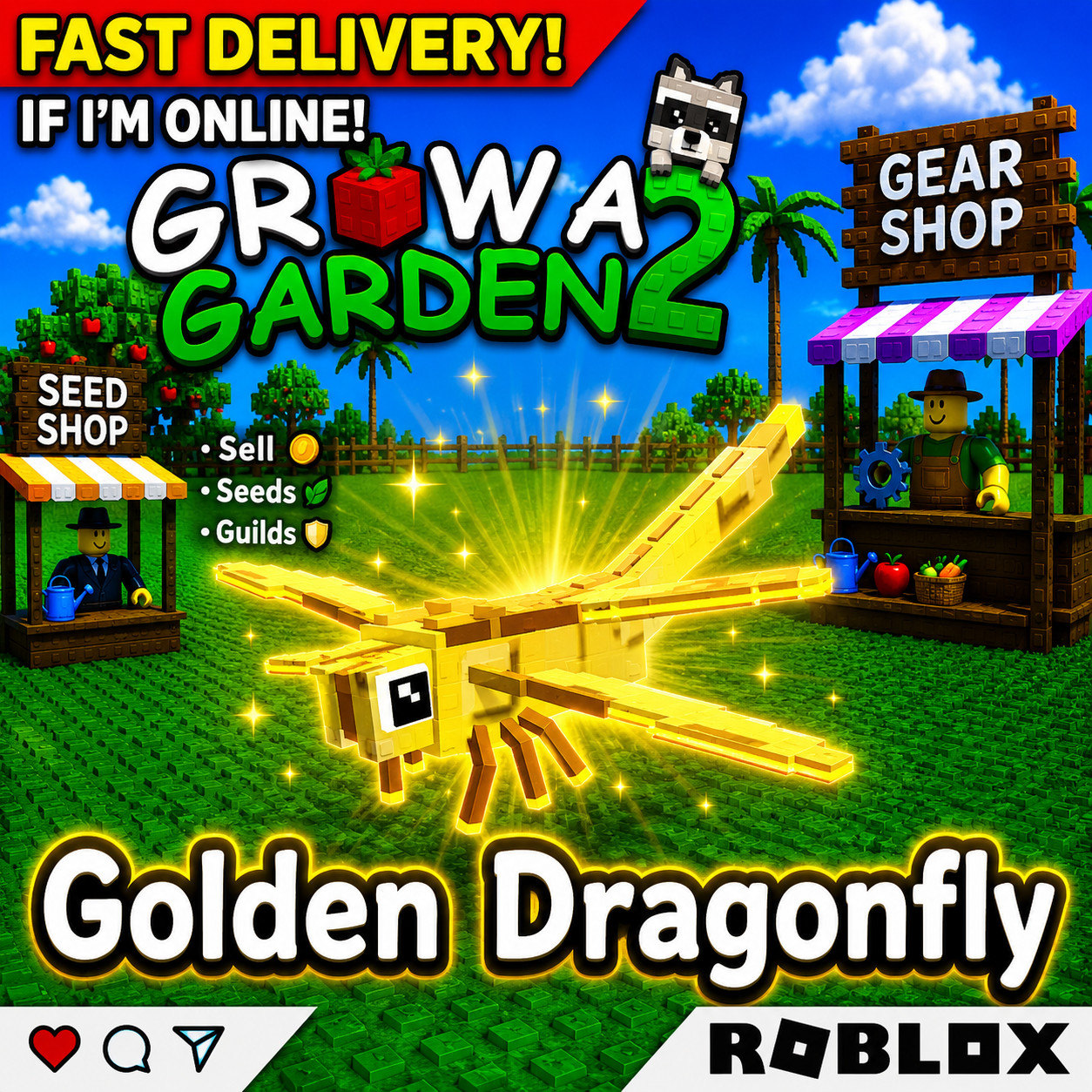[🐶] Roblox GROW A GARDEN 2 GAG 2 | GOLDEN DRAGONFLY | Fast & Easy