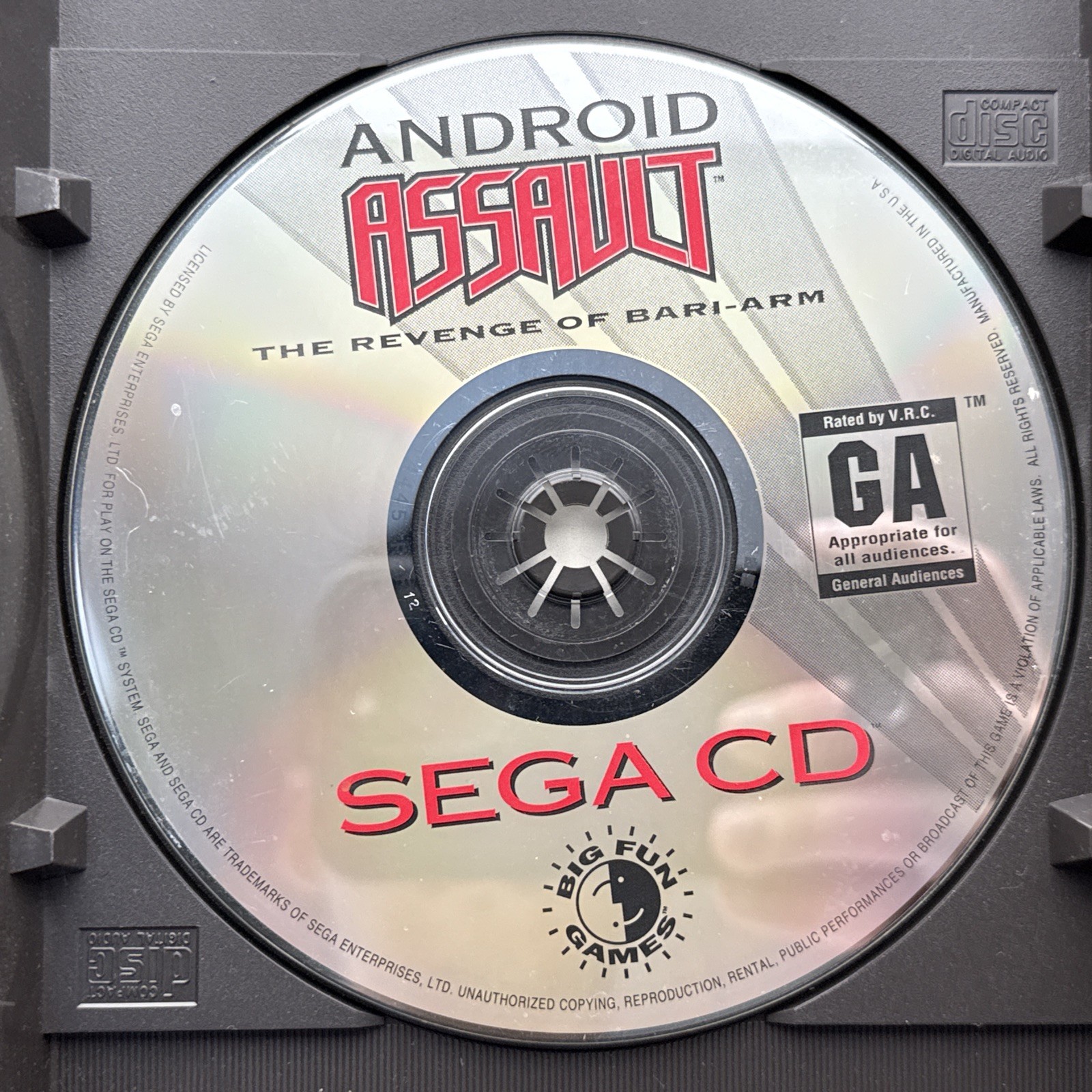 Android Assault: The Revenge of Bari-Arm (Sega CD, 1994) Authentic Complete CIB