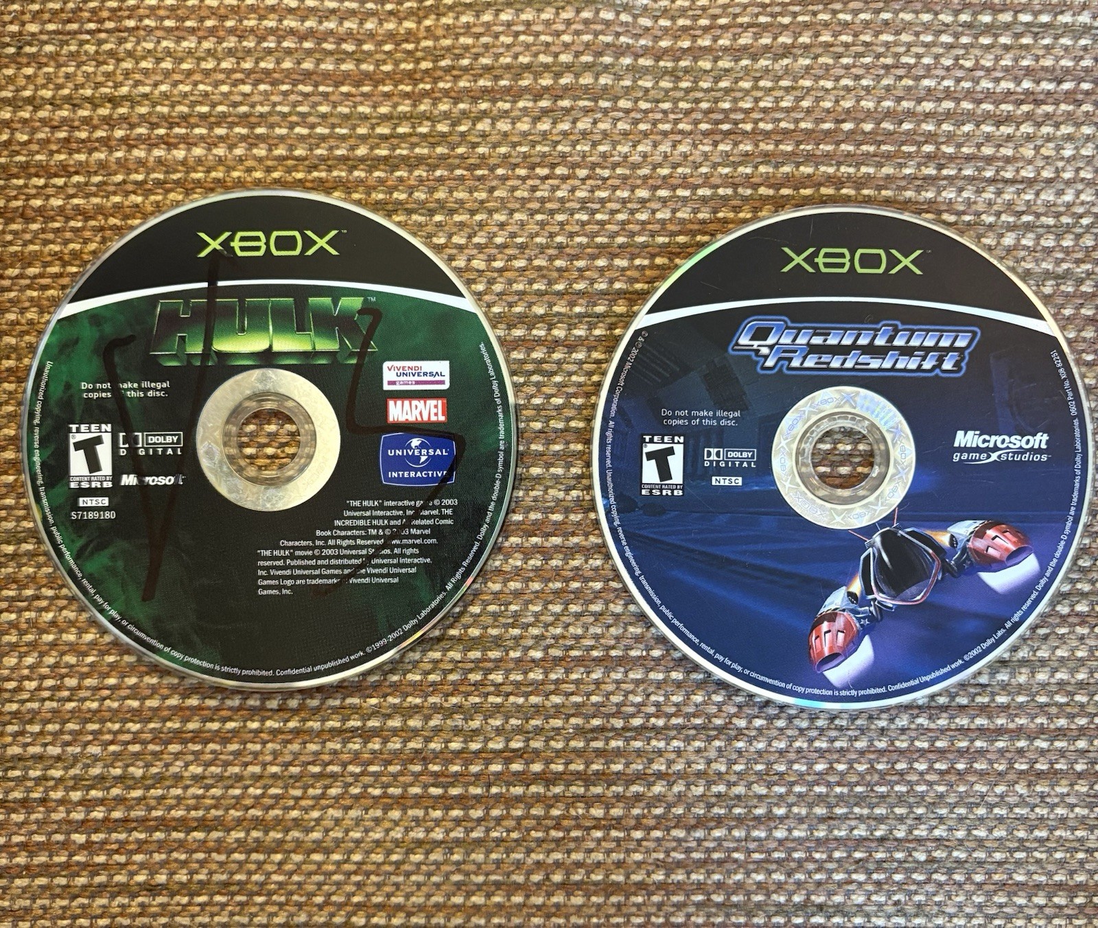Xbox Games- Acceptable (Hulk, Quantum Redshift)