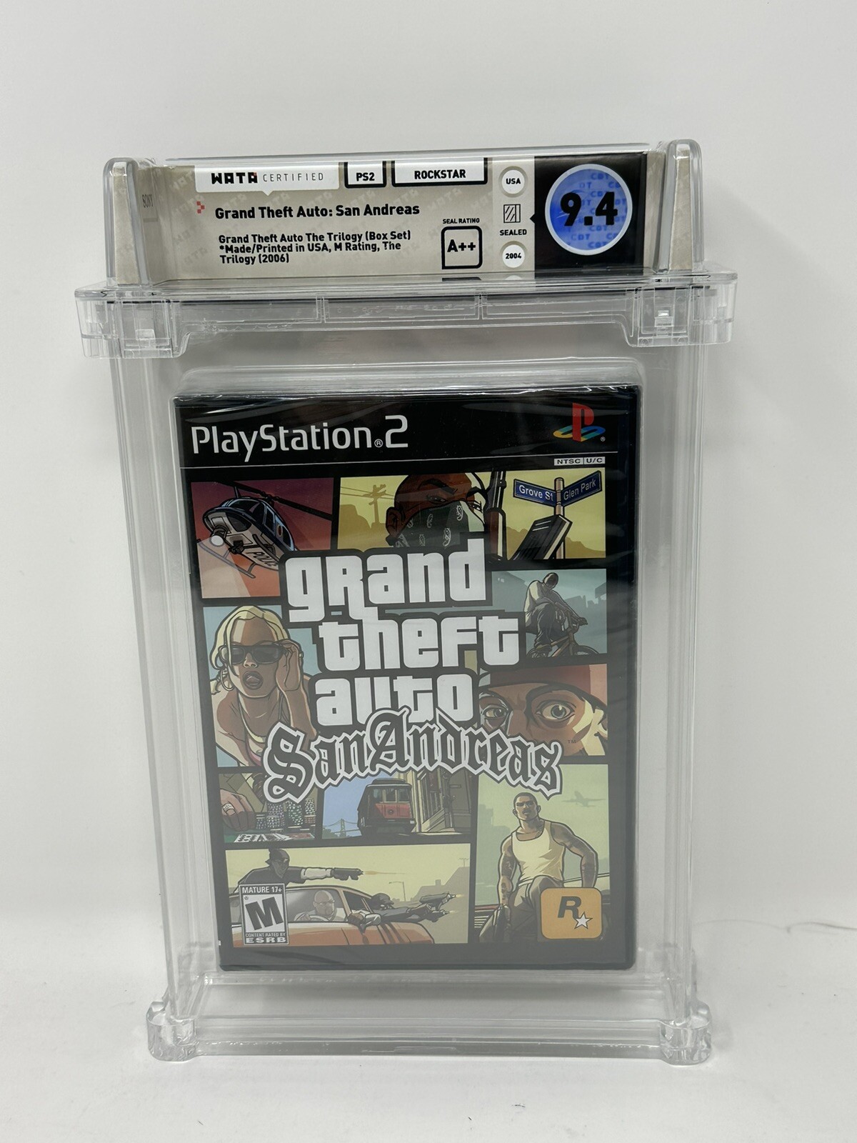 Grand Theft Auto: San Andreas (PS2, 2004) Box Set Rare WATA 9.4 A++ Graded