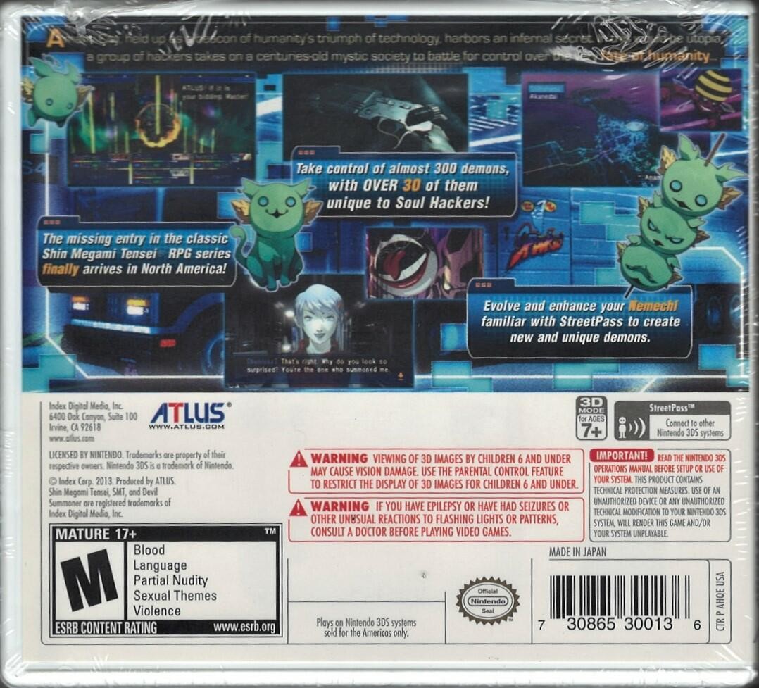 Shin Megami Tensei: Devil Summoner: Soul Hackers 3DS (Brand New Factory Sealed U