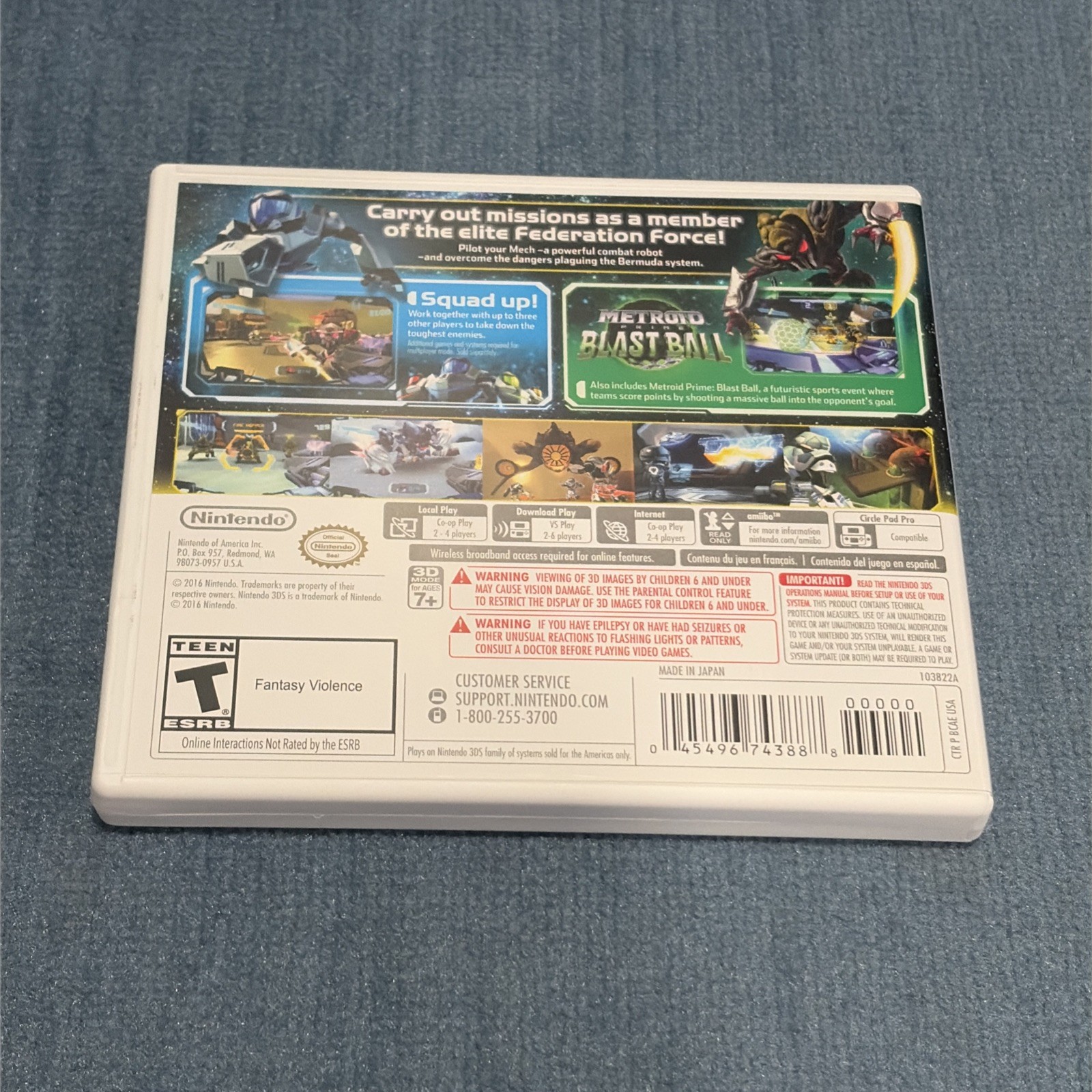 Metroid Prime: Federation Force (Nintendo 3DS, 2016) CIB Tested CLEAN