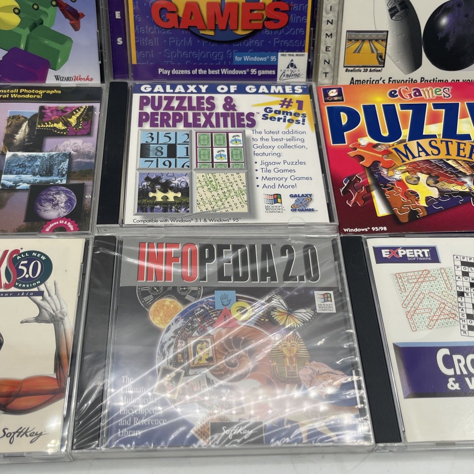 Windows 95 Games Lot PC CD-ROM Software Games Puzzles Screen Savers & More