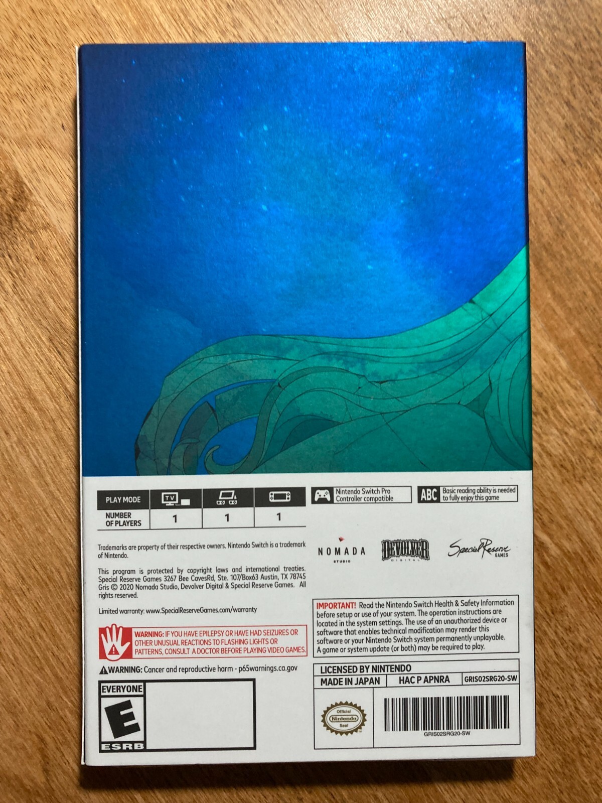 Gris (Nintendo Switch, 2020) w/ Slipcover – Special Reserve Games w/ Stickers