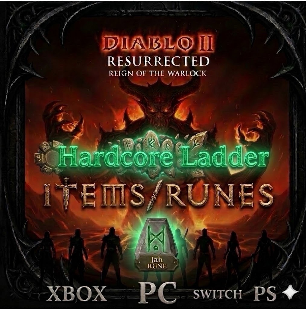 DIABLO 2 RESURRECTED HARDCORE ITEMS RUNES RUSH LATENT ENIGMA ROTW LADDER 13 D2R