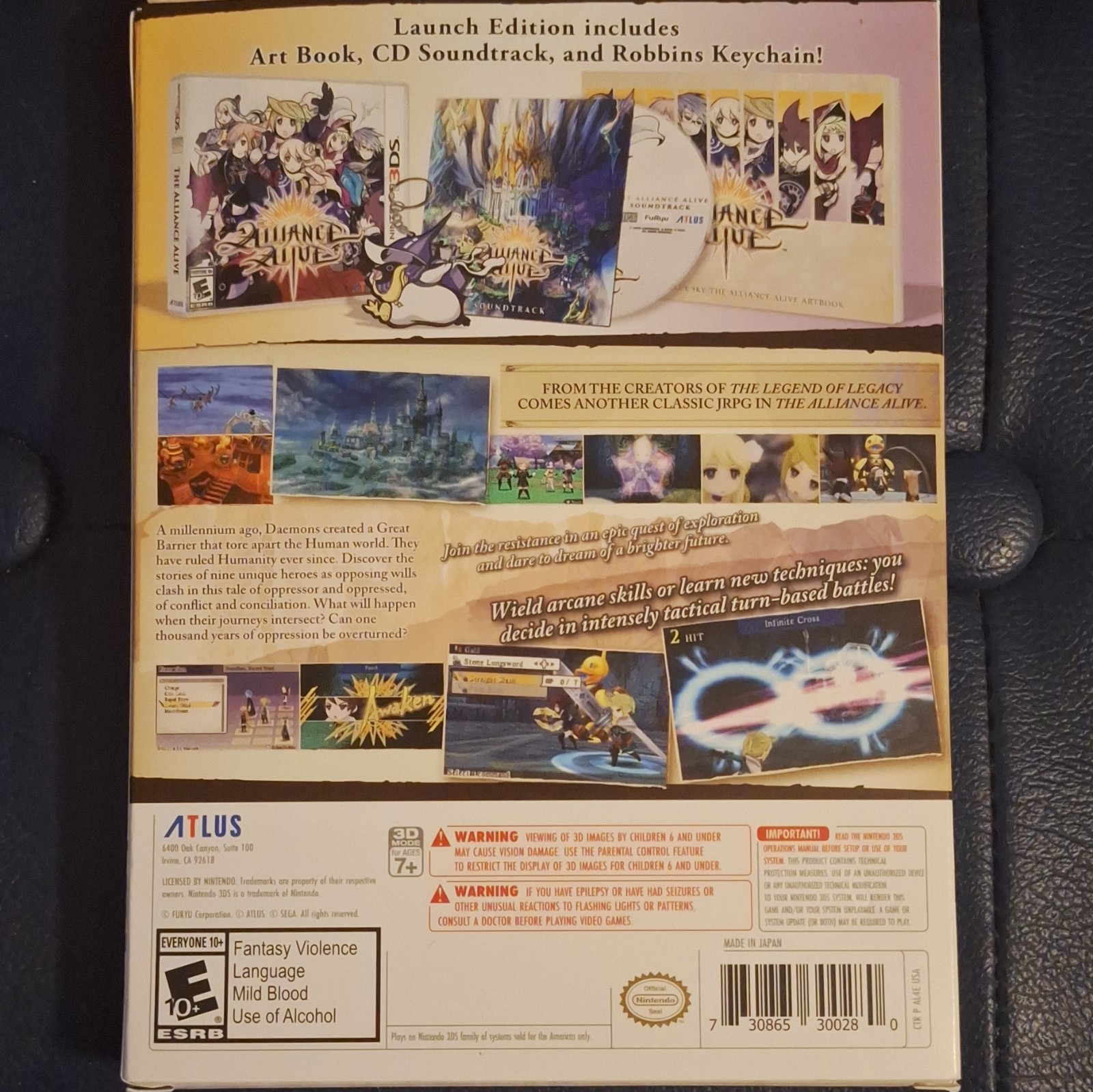 ATLUS The Alliance Alive Launch Edition Role Playing Game Nintendo 3DS E10+