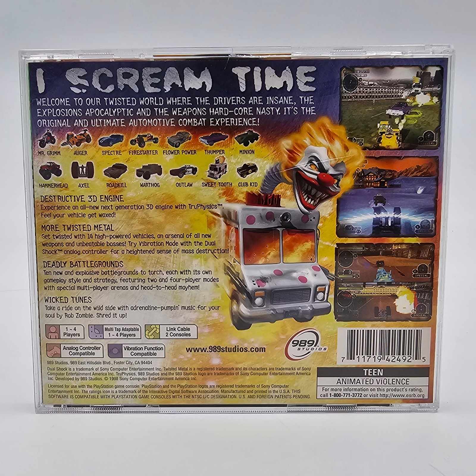 Twisted Metal III 3 Sony PlayStation 1 PS1 Greatest Hits 1998 989 Studios