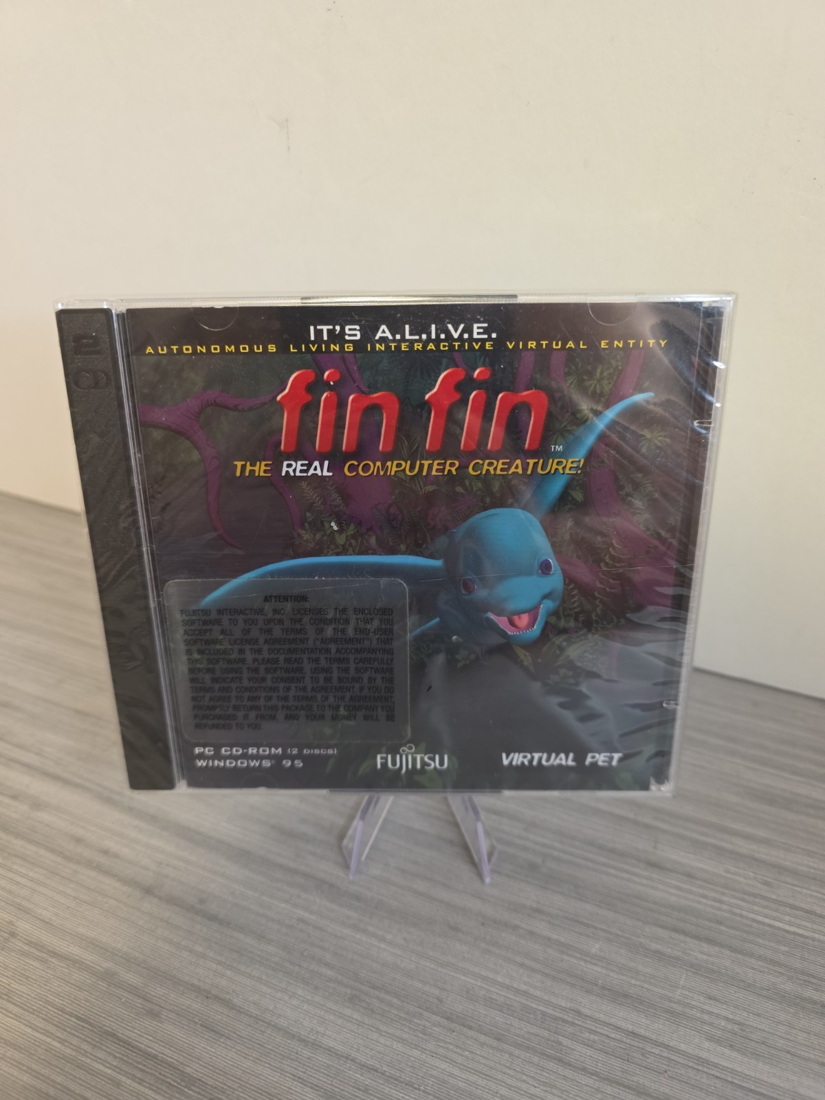 Fin Fin It’s A.L.I.V.E The Real Computer Creature. PC Windows 95 2 Disc Sealed!