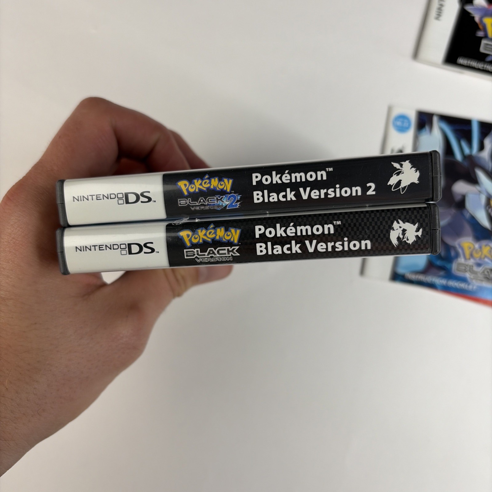 Pokemon Black 2 & Black Version Authentic Complete In Box Nintendo DS Bundle Lot