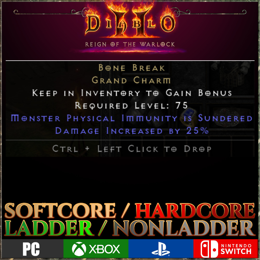 DIABLO 2 RESURRECTED✅SUNDER CHARMS ✅PC PS5 XBOX SWITCH D2R ROTW WARLOCK ALL TYPE