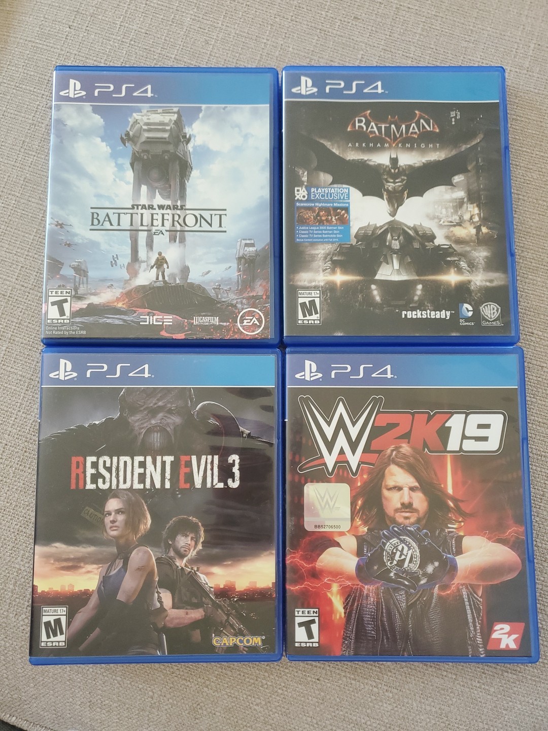 Resident Evil 3 Remake, Batman, Star Wars And WWE Lot Games – Sony PlayStation 4