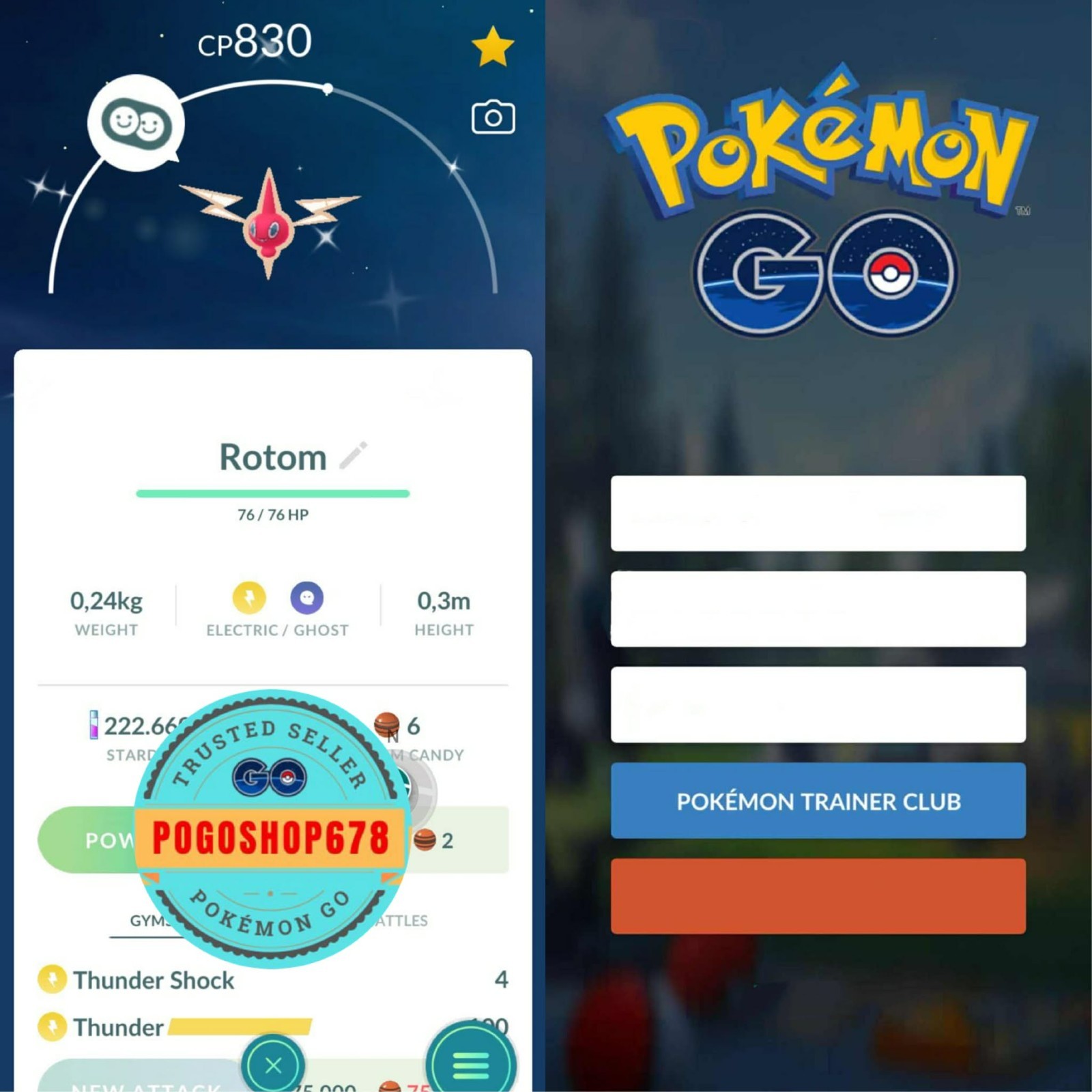 Pokémon PTC Go – Shiny Rotom ✨ Mini 80k Stardusts