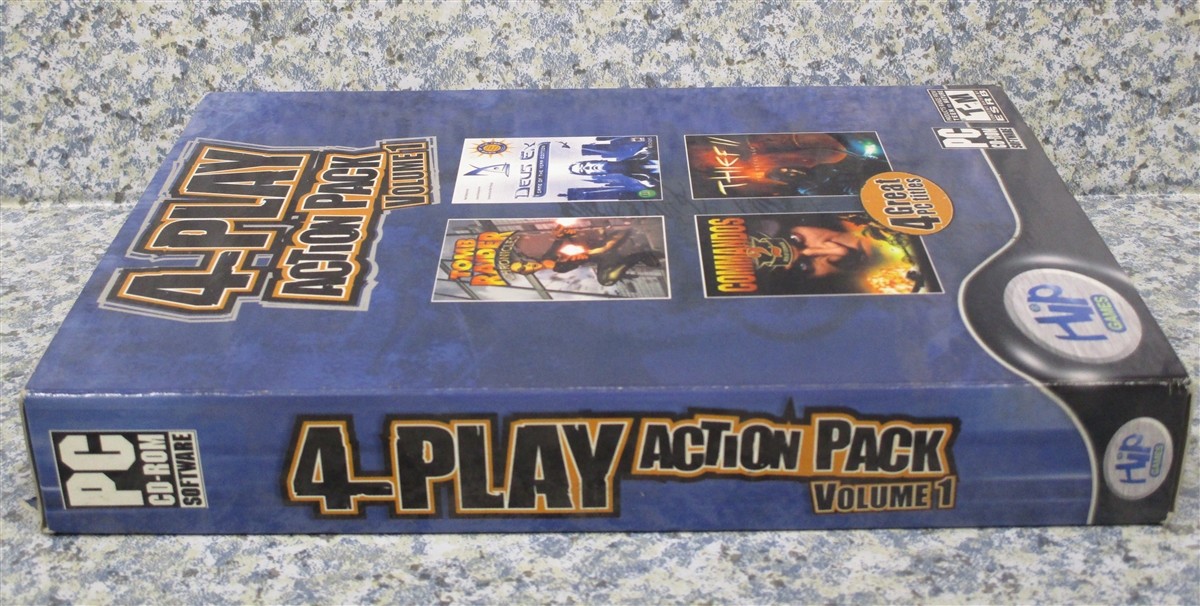Video Game PC 4 Play Action Pack Volume Deus EX Thief II Commandos 2 Tomb Raider