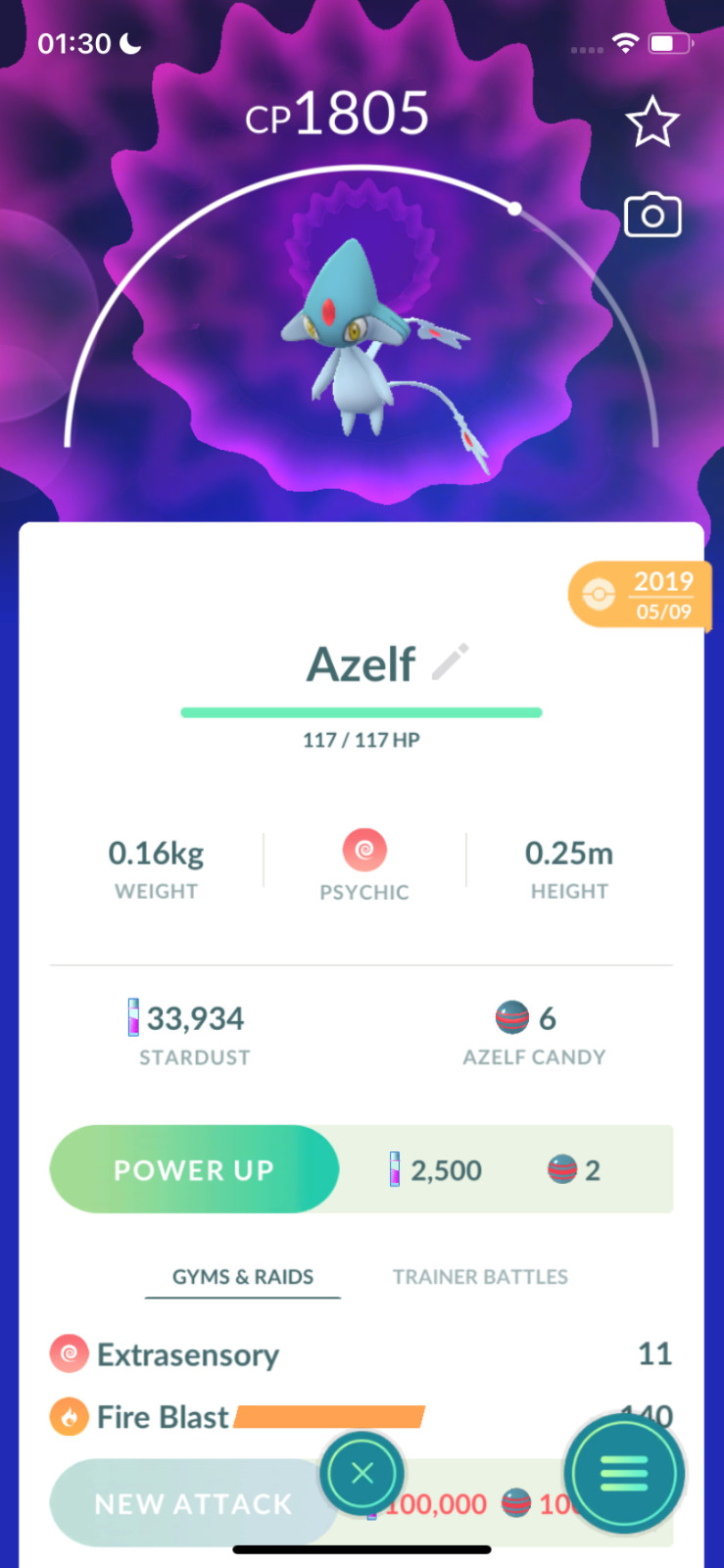 Azelf (2019) Guaranteed Lucky ! Registered or Unregistered! 30 Days Friendship!