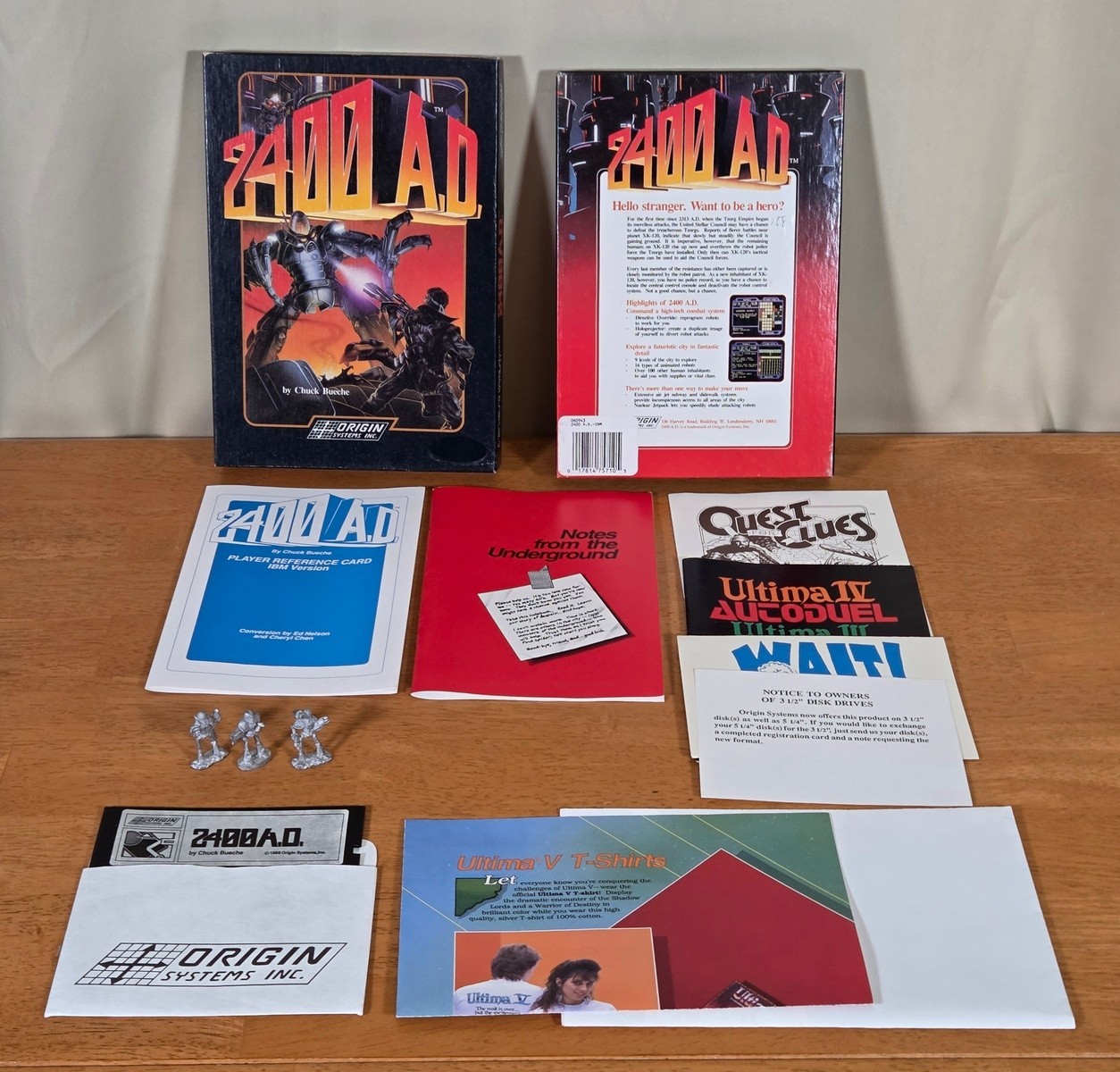 2400 A.D. Origin 5.25″ IBM Tandy PC Big Box Game Complete CIB Map Robot Figures