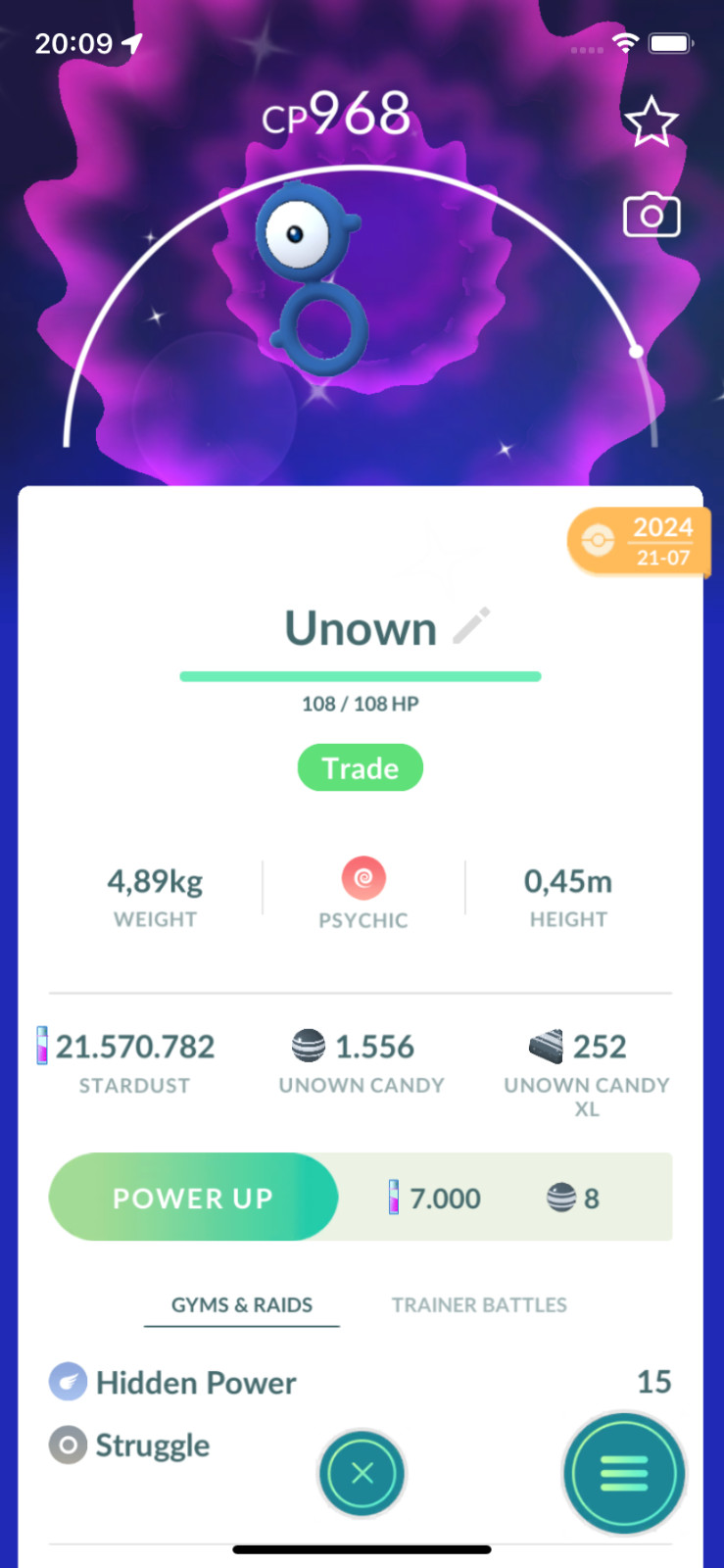 ✨Pokemon | RARE SHINY Unown A B H I J L N O T U V| Registered 20k Dust ONLY✨