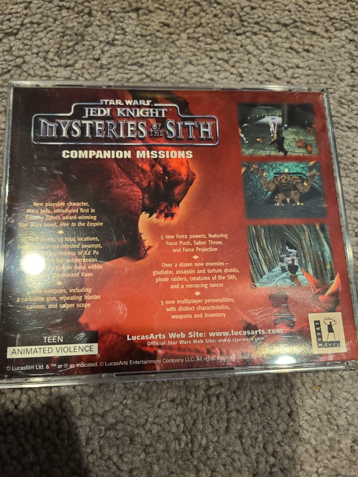Star Wars: Jedi Knight- Mysteries Of The Sith Companion Missions PC Game Lucasar