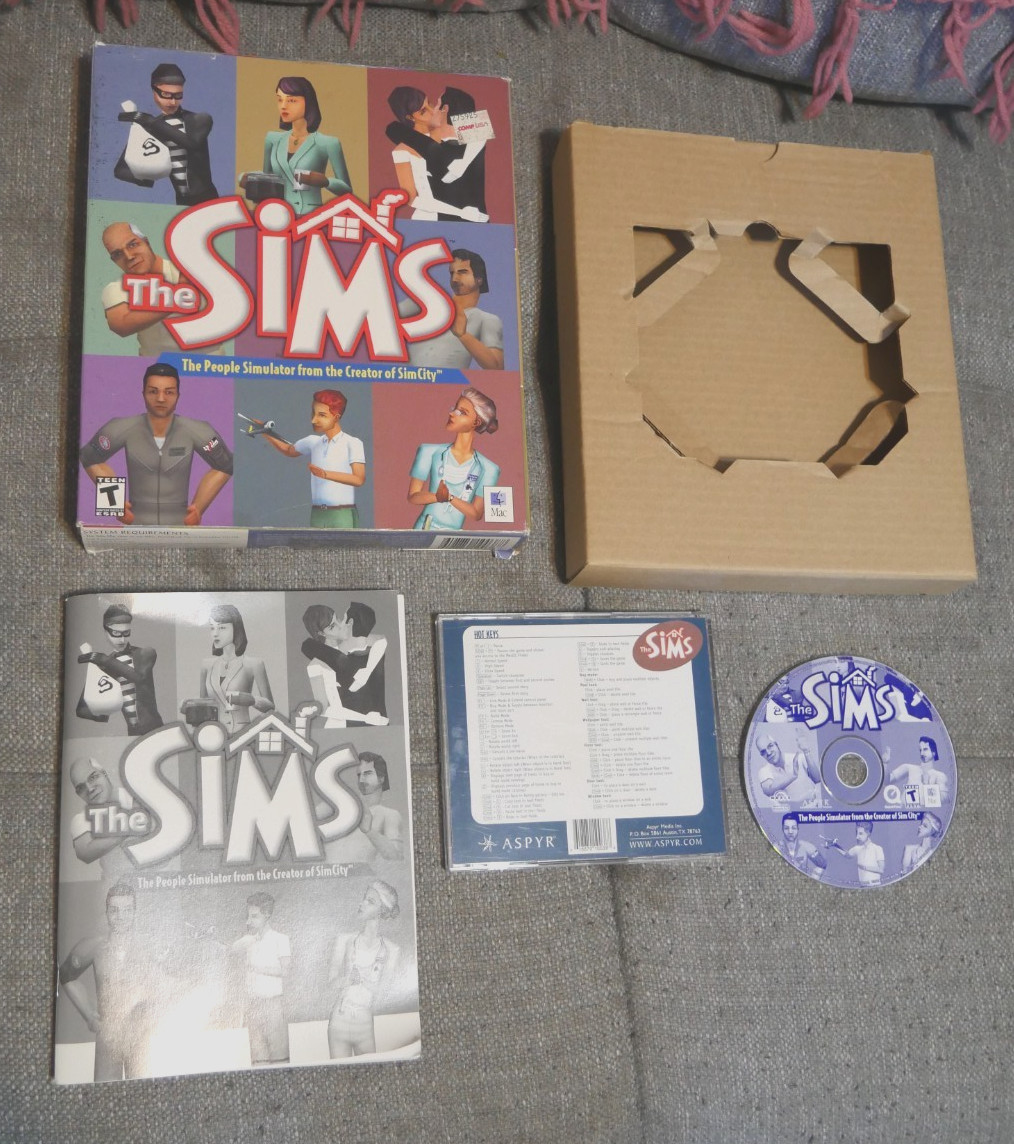 The Sims (2000) VERY RARE HTF Aspyr Big Box Mac Apple FREE SHIPPING!