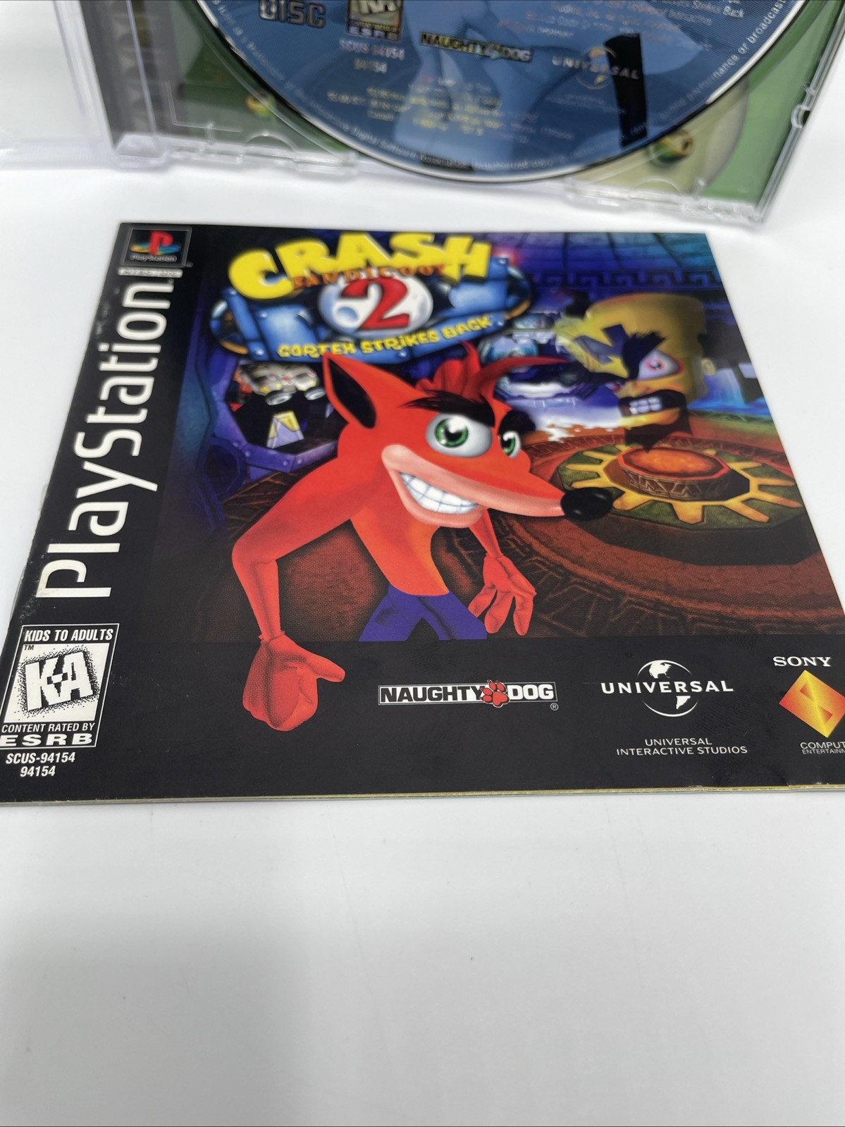 Crash Bandicoot 2: Cortex Strikes Back PS1 PlayStation 1 Complete CIB + Holo