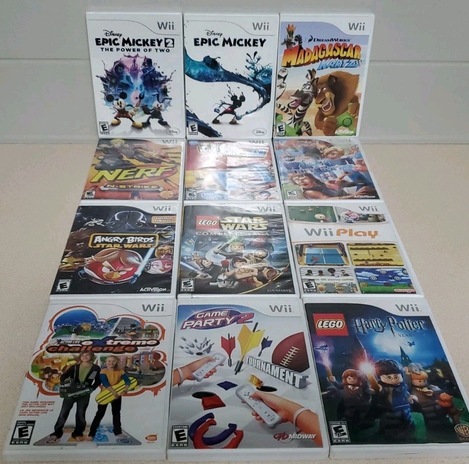 Nintendo Wii Game Lot Of 12 Various Titles Mostly CIB, Tested Working