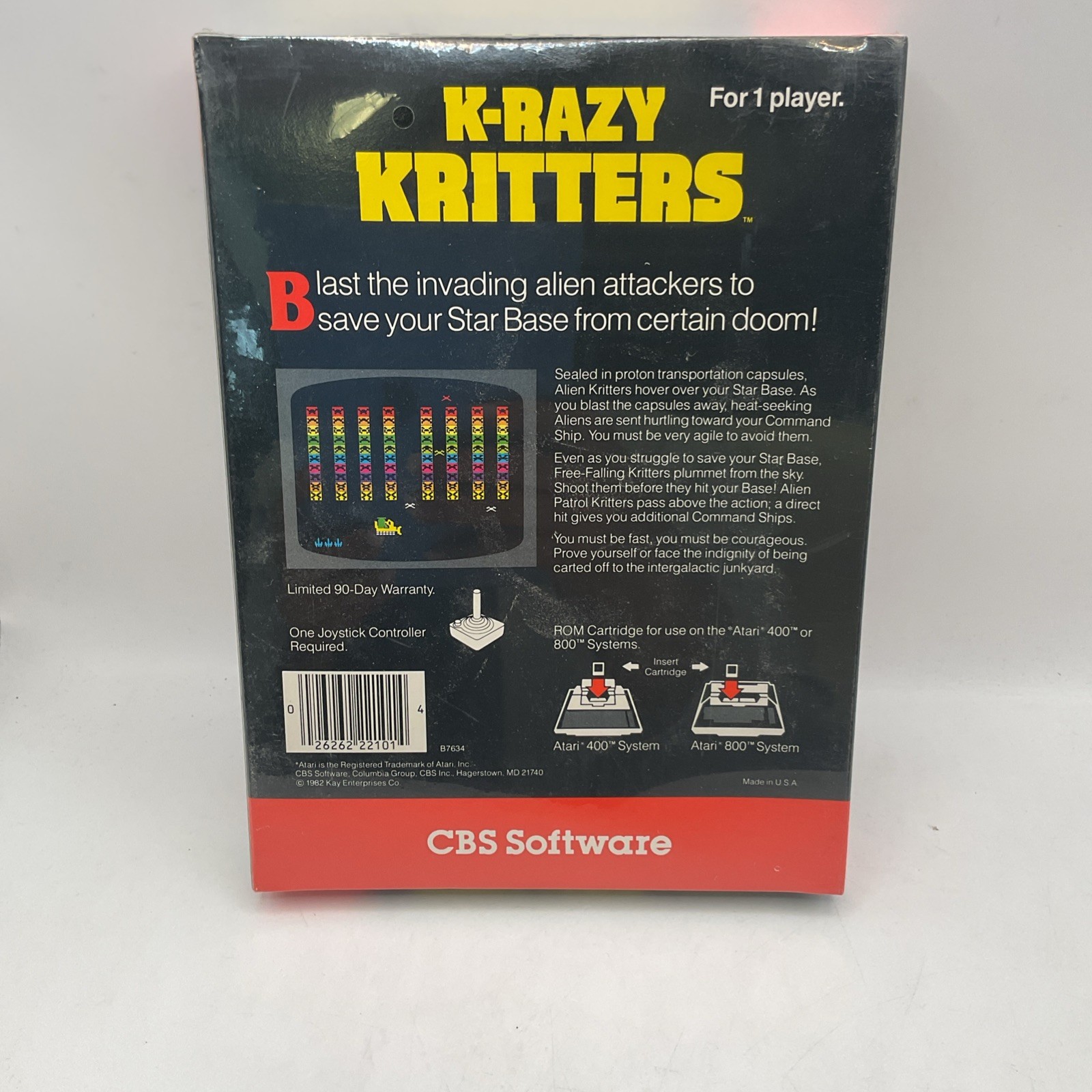 K-razy Kritters (Atari 400 / 800) NEW! Factory Sealed 1 Player 1982
