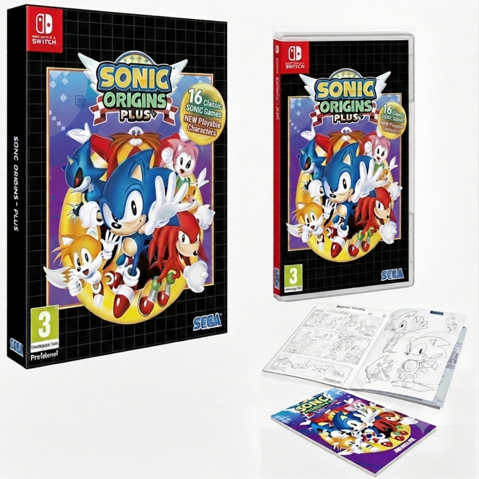 Sonic Origins Plus Nintendo Switch NEW Sealed Physical Game & Artbook SEGA Cover