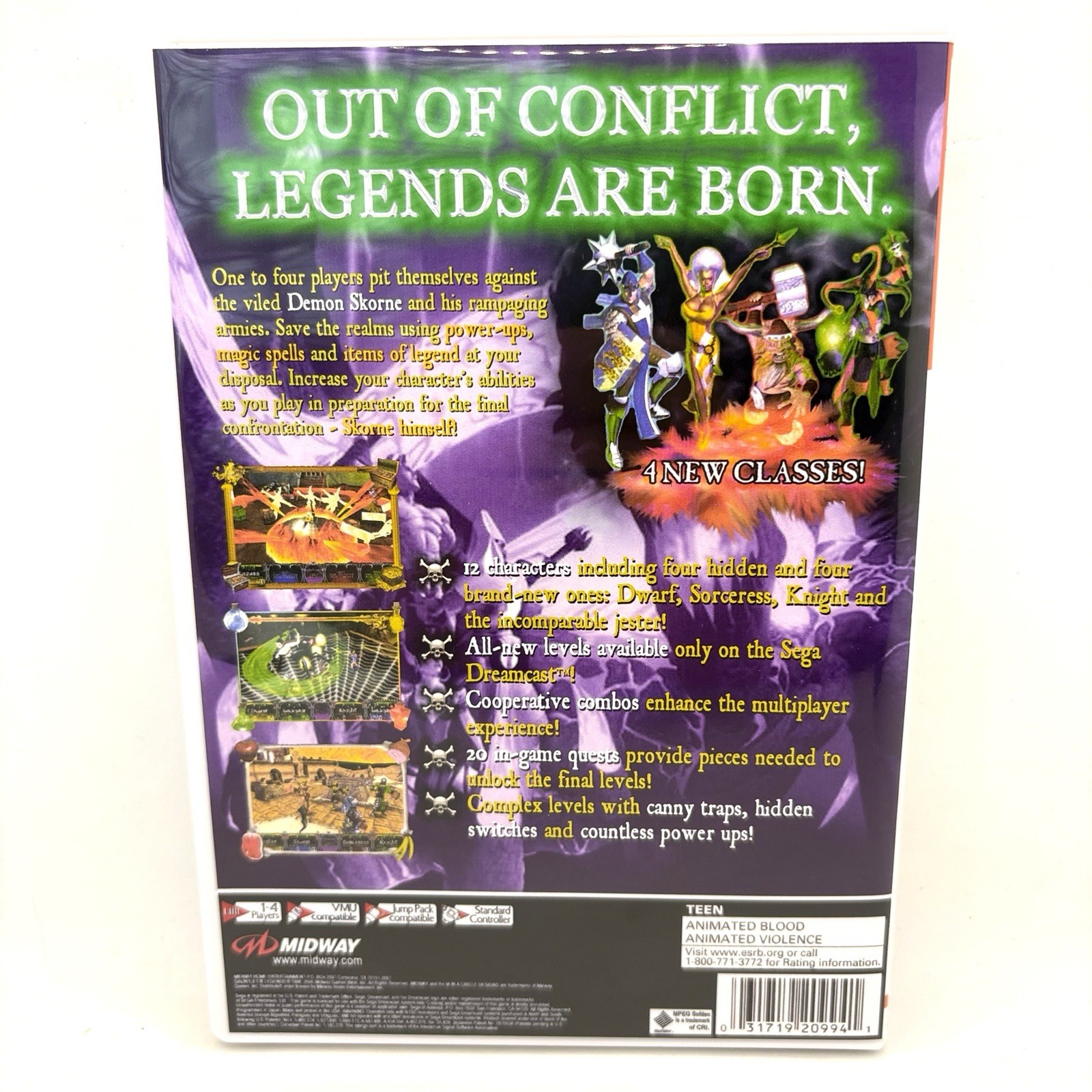 Dreamcast Gauntlet Legends (Sega Dreamcast, 2000) Replacement Case & Artwork