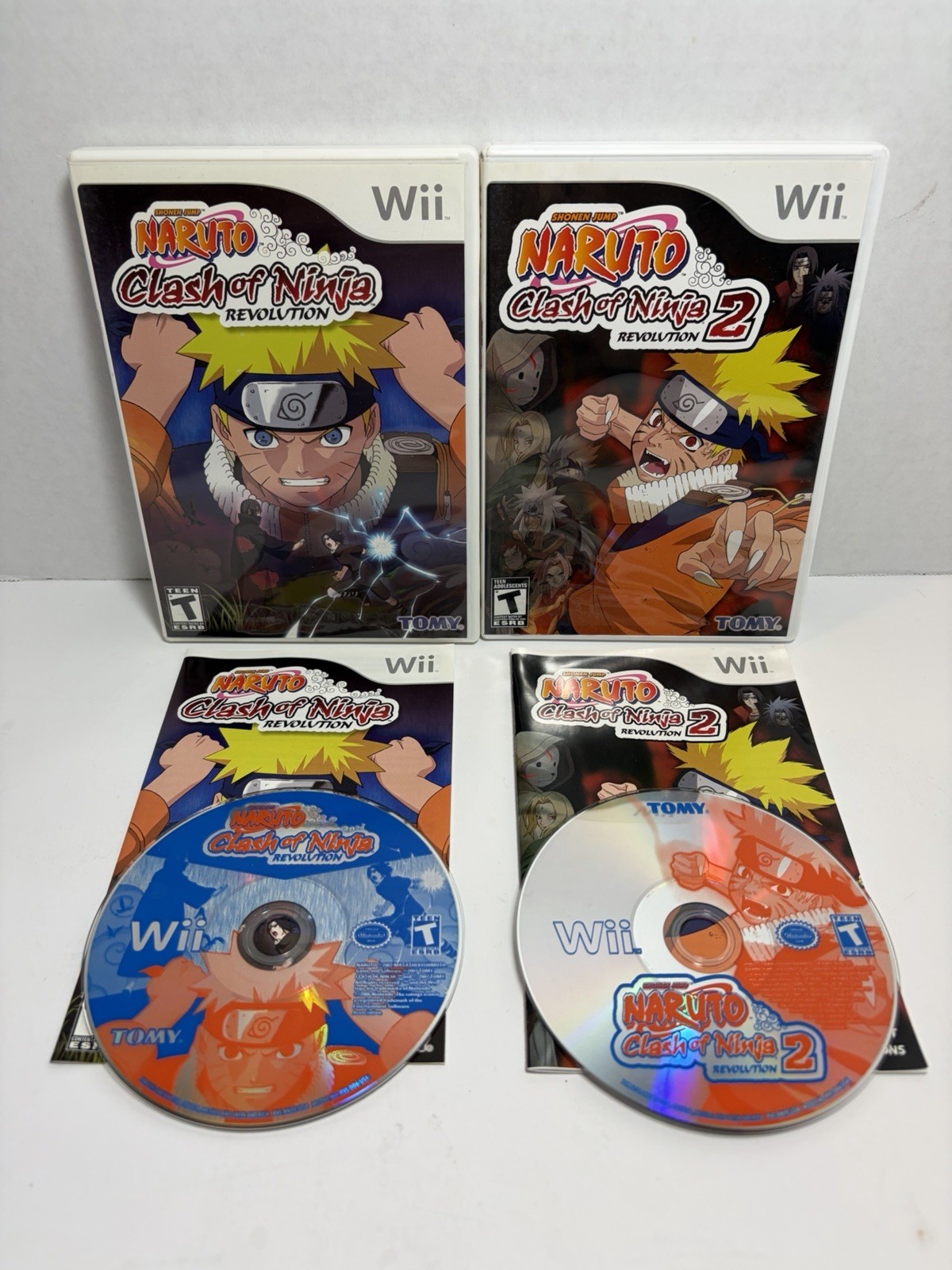Naruto: Clash of Ninja Revolution Lot 1 & 2 Nintendo Wii Game Lot – Great Disks
