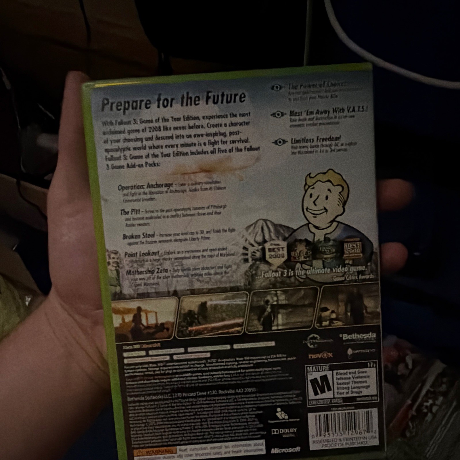 Bethesda Fallout 3: Game of the Year Edition (Xbox 360, 2008) w/ Manual M