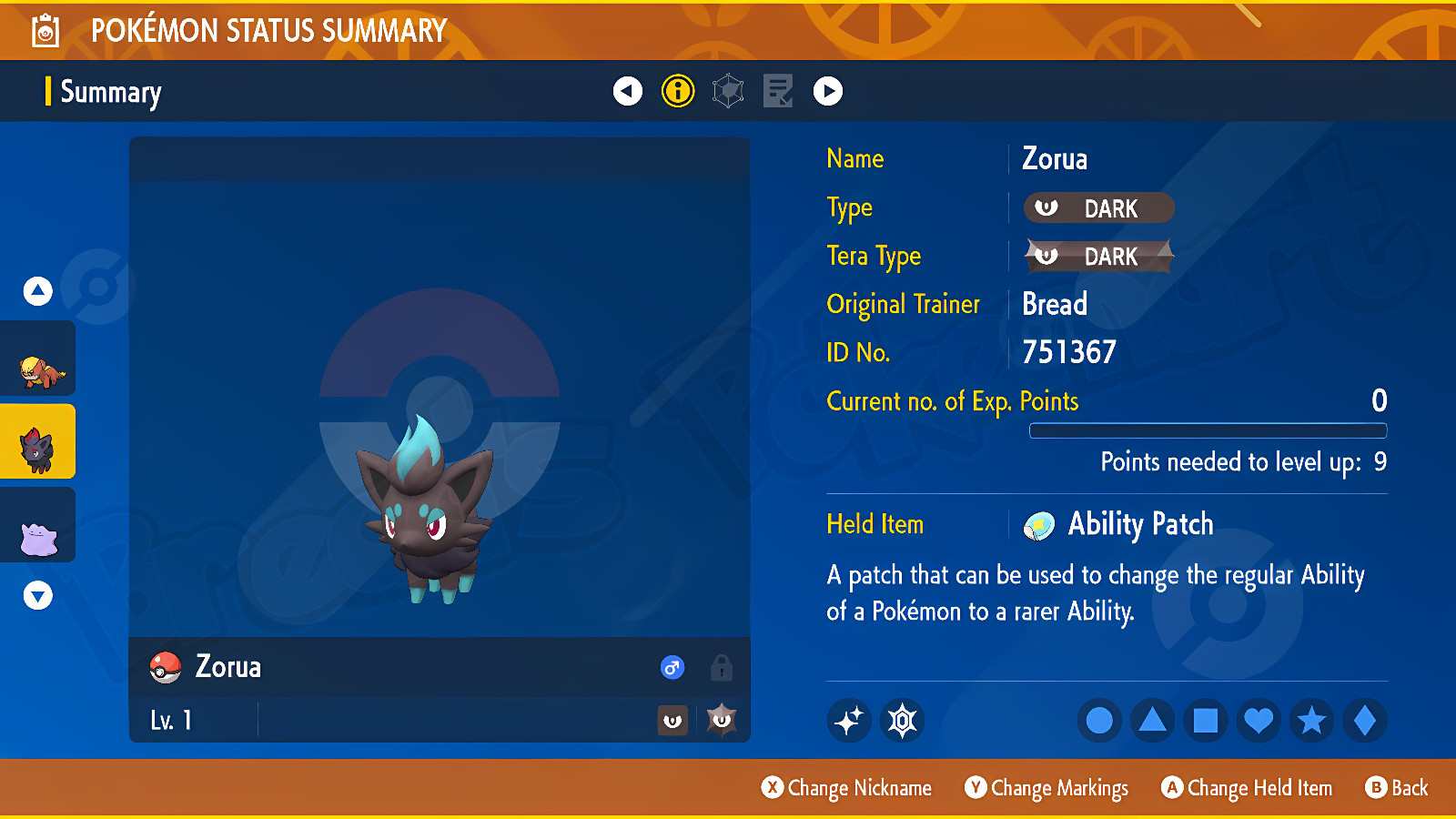 UNOVA ZORUA 🌟 SHINY 6IV & EGGs w/ Custom OT 🌟 Pokemon Scarlet and Violet