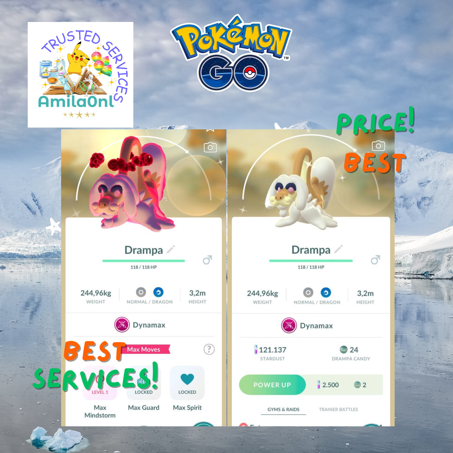 Pokémon✿Go✿Shiny Dynamax Drampa✿✿Trade 20k stardust✿✿Mini PTC✿✿