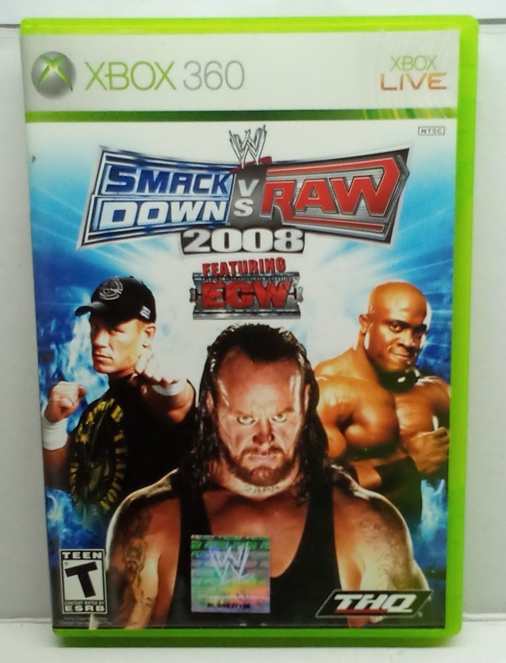 WWE SmackDown vs. Raw 2008 Featuring ECW (Xbox 360, 2007) Clean Tested Working