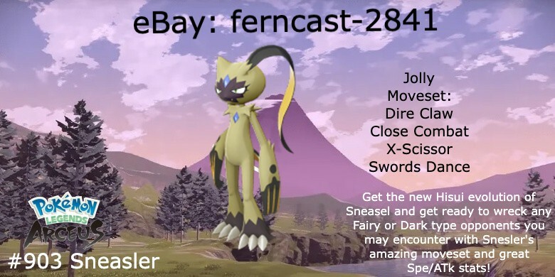 Pokemon Legends Arceus Shiny Sneasler Alpha Max Effort Fast Delivery