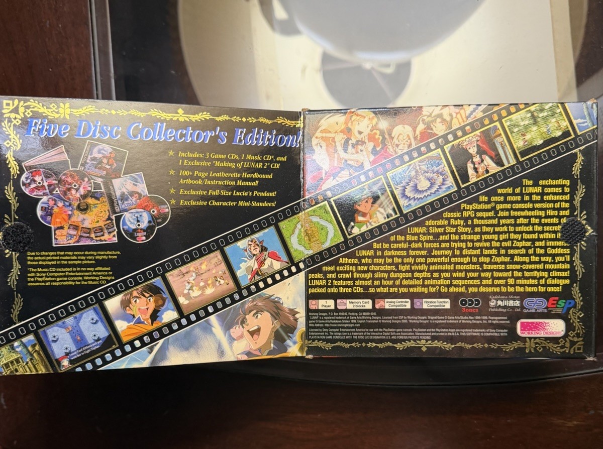 Lunar 2: Eternal Blue Complete (PlayStation 1, 2000) W/ PENDANT AND OST