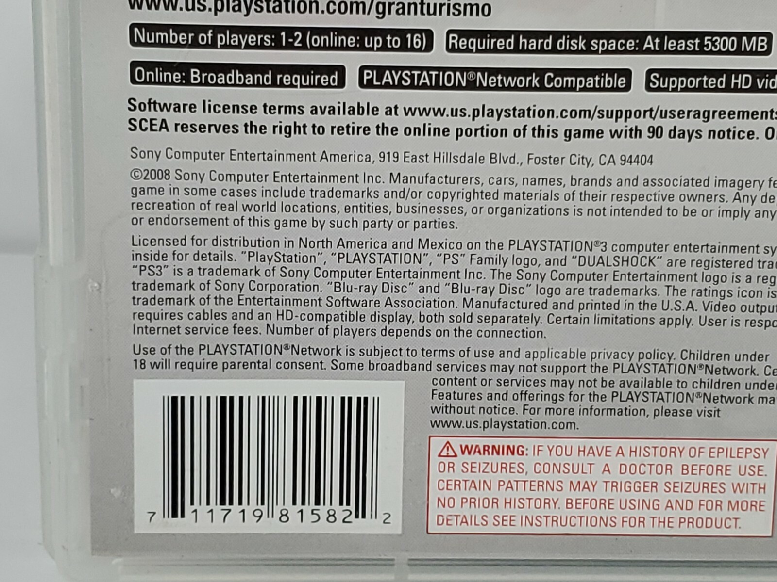 PlayStation 3 Gran Turismo 5 SONY READ