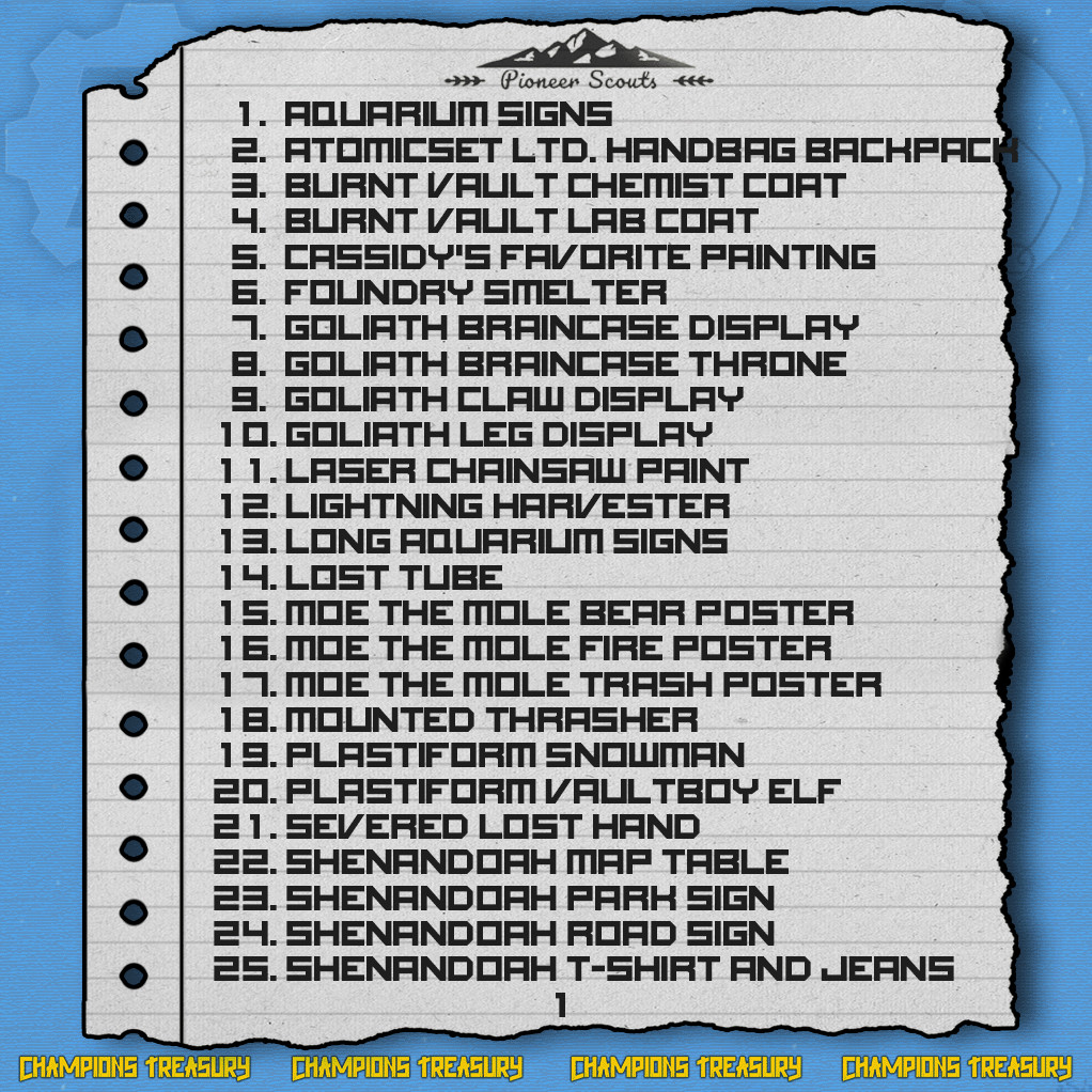 FALLOUT 76 PC Skyline Valley Plans Bundle [All 50 tradable plans] Season 17