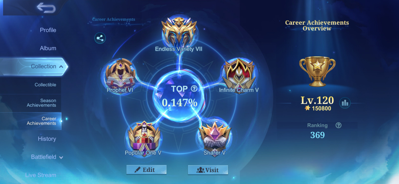 Mobile Legends Bang Bang US (MLBB) Top 10 World/Universal Collector Account
