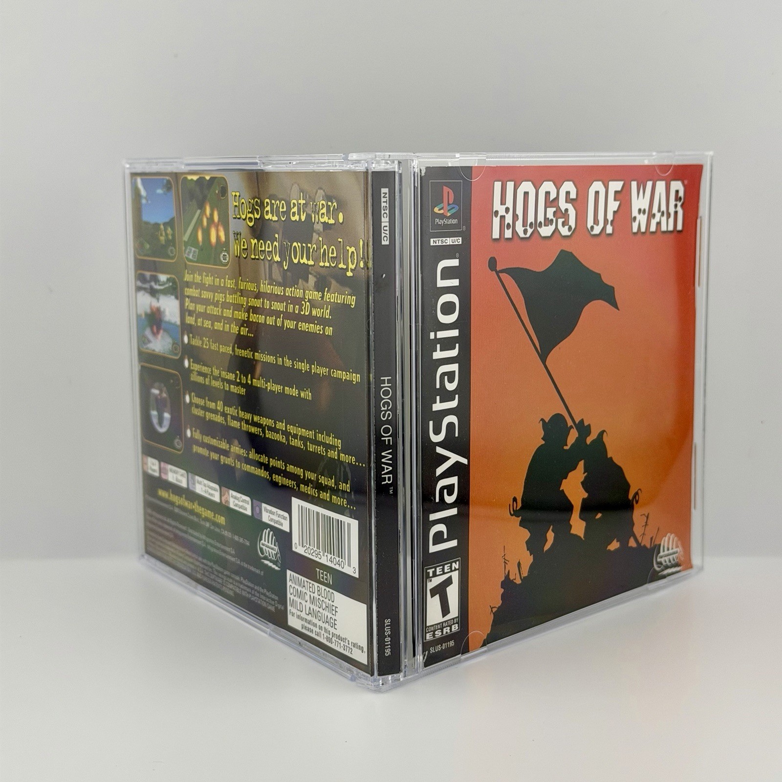 Hogs of War (Sony PlayStation 1, 2000) PS1 Black Label W/ Manual Tested Rare