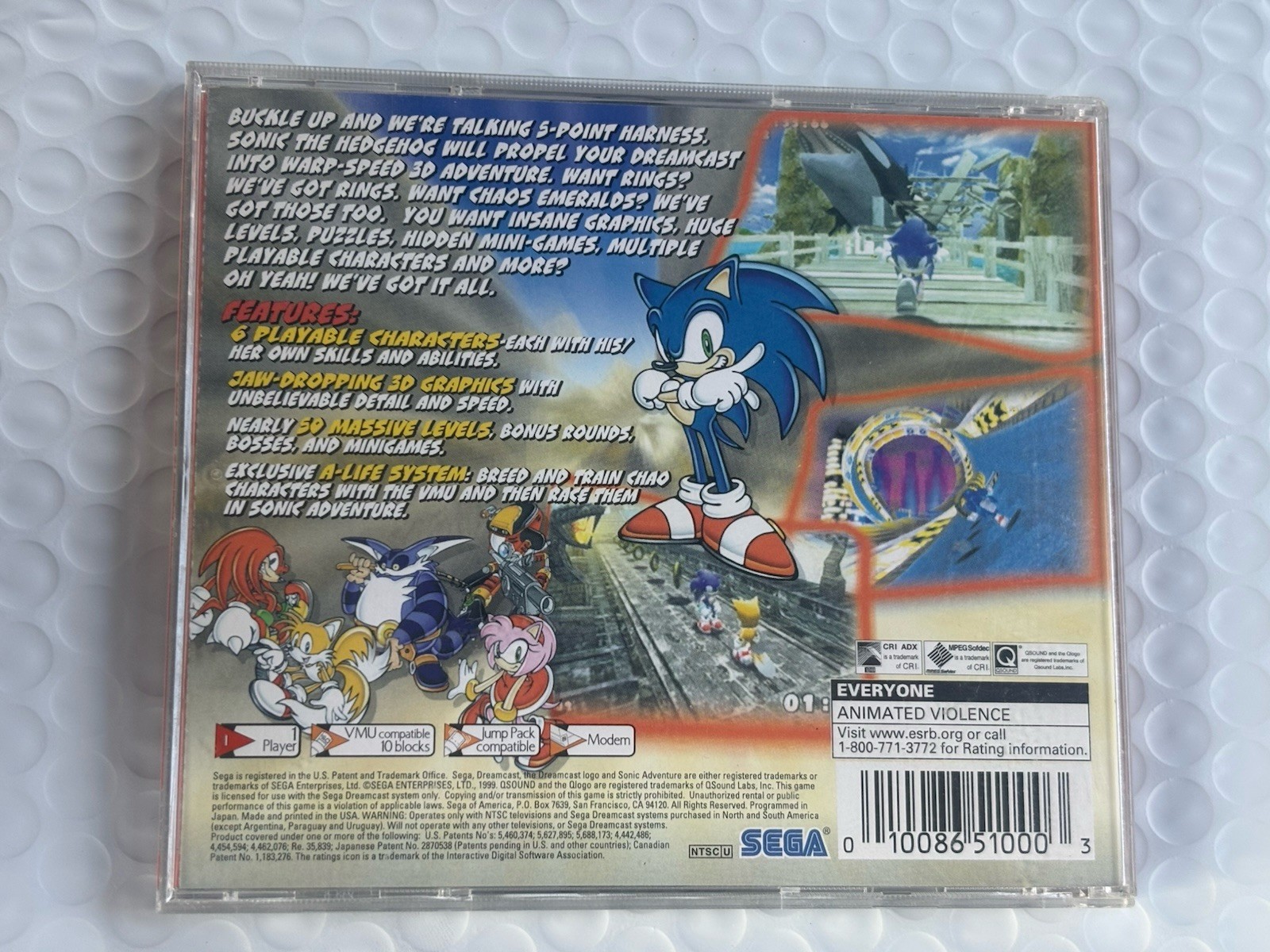 Sonic Adventure (Sega Dreamcast DISK ONLY Untested A lot Of Wear