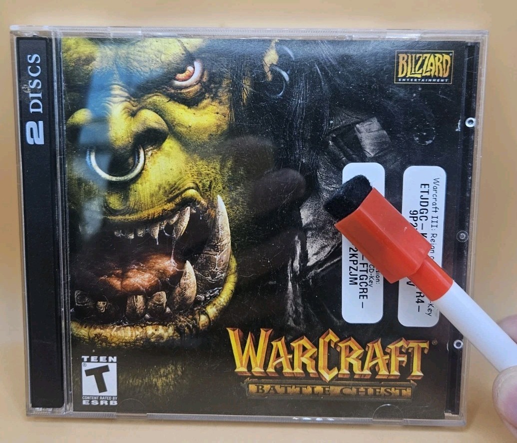 WarCraft III Battle Chest PC 2003 Jewel Case Keys Reign of Chaos Frozen Throne