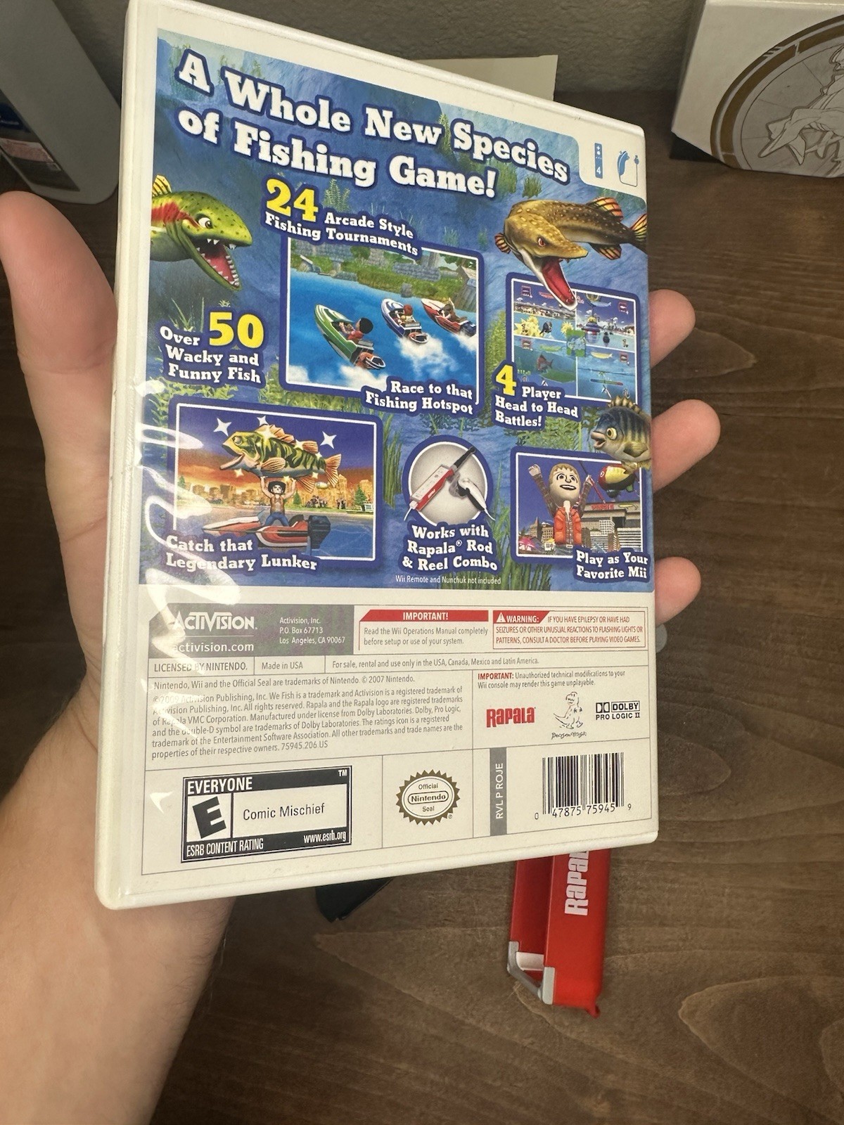 Nintendo Wii Rapala: We Fish with Fishing Rod Complete In Box! Nice Shape